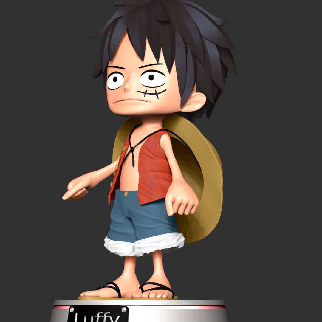 One Piece - Luffy young - These information of model:

**- The height of current model is 20 cm and you can free to scale it.**

**- Format files: STL, OBJ to supporting 3D printing.**

Please don't hesitate to contact me if you have any issues question. - Os melhores arquivos para impressão 3D do mundo. Modelos stl divididos em partes para facilitar a impressão 3D. Todos os tipos de personagens, decoração, cosplay, próteses, peças. Qualidade na impressão 3D. Modelos 3D com preço acessível. Baixo custo. Compras coletivas de arquivos 3D.