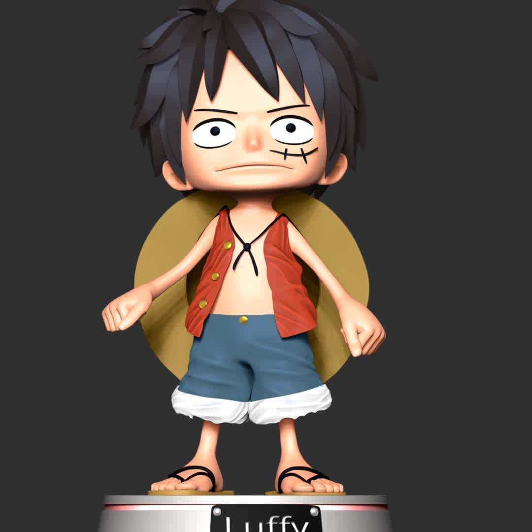 One Piece - Luffy young - These information of model:

**- The height of current model is 20 cm and you can free to scale it.**

**- Format files: STL, OBJ to supporting 3D printing.**

Please don't hesitate to contact me if you have any issues question. - Los mejores archivos para impresión 3D del mundo. Modelos Stl divididos en partes para facilitar la impresión 3D. Todo tipo de personajes, decoración, cosplay, prótesis, piezas. Calidad en impresión 3D. Modelos 3D asequibles. Bajo costo. Compras colectivas de archivos 3D.