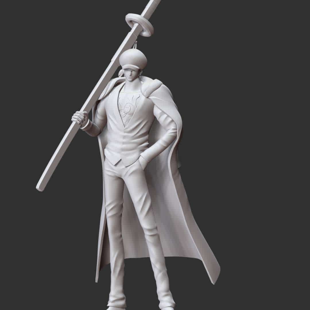 One Piece - Trafalgar Law - These information of model:

**- The height of current model is 30 cm and you can free to scale it.**

**- Format files: STL, OBJ to supporting 3D printing.**

Please don't hesitate to contact me if you have any issues question. - The best files for 3D printing in the world. Stl models divided into parts to facilitate 3D printing. All kinds of characters, decoration, cosplay, prosthetics, pieces. Quality in 3D printing. Affordable 3D models. Low cost. Collective purchases of 3D files.