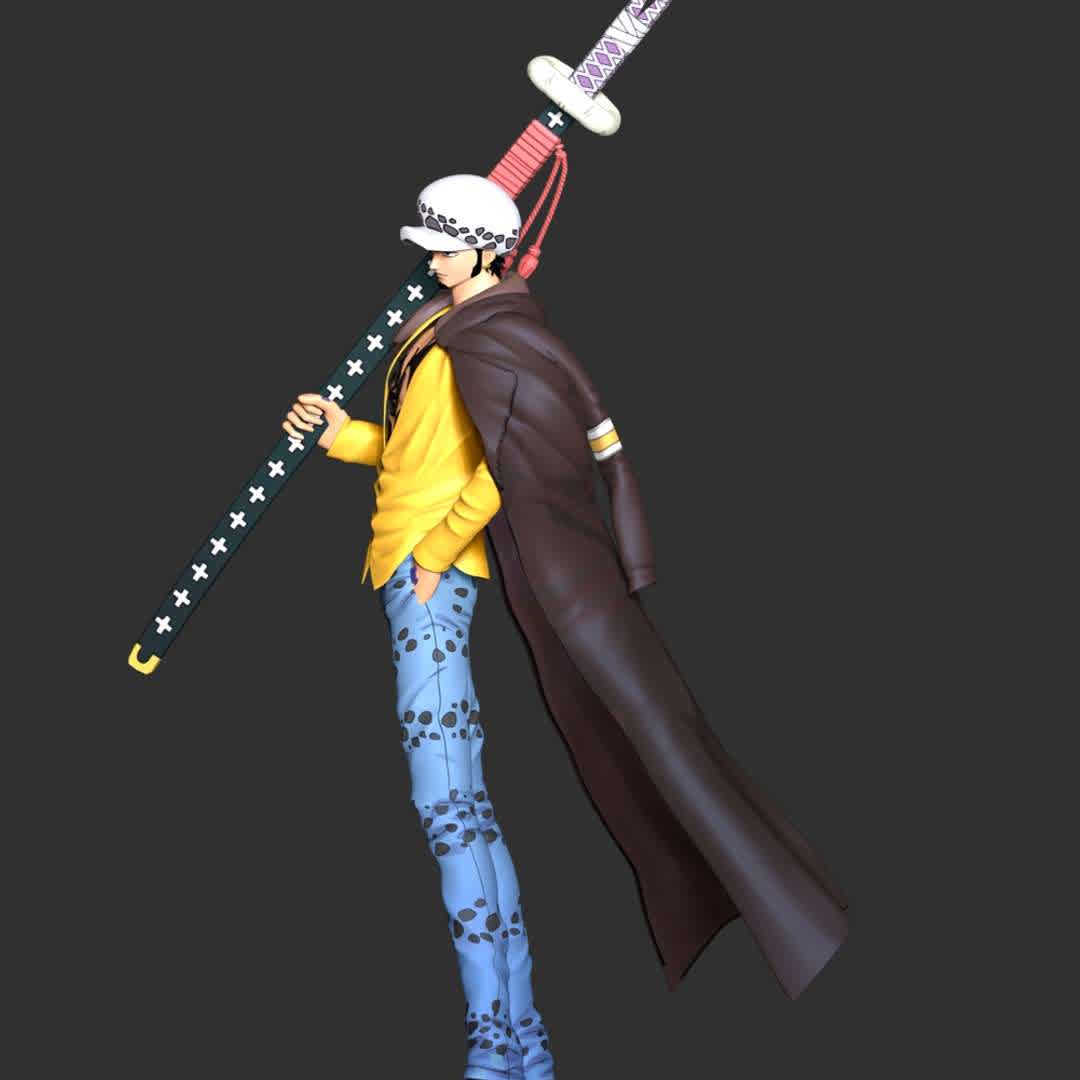 One Piece - Trafalgar Law - These information of model:

**- The height of current model is 30 cm and you can free to scale it.**

**- Format files: STL, OBJ to supporting 3D printing.**

Please don't hesitate to contact me if you have any issues question. - The best files for 3D printing in the world. Stl models divided into parts to facilitate 3D printing. All kinds of characters, decoration, cosplay, prosthetics, pieces. Quality in 3D printing. Affordable 3D models. Low cost. Collective purchases of 3D files.