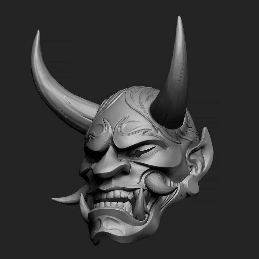 Oni Mask Noh Demon Mask 1 - This is a 3D STL file for CNC machine, that is compatible with Aspire, Artcam, and also other platforms that support the STL format(Blender, Zbrush, Maya, etc...) File for print it personally on a 3d printer. The size of this design is adjustable to your needs. After Payment You will get directly the link to Download This design was made by the Maskitto team. All the rights belong to the creators, therefore, it is forbidden to resell nor share this design as a digital file. However, you are allowed to sell the product that you carve in wood or other material on your CNC from our file Feel free to contact for every issue or information.The Mask is sized for a standard adult's head..Print size mask without horns: length - 207 mm/ width - 214 mm/ height - 208 mm. Recommended settings for printing:Print with at least 15-20% infill,Layer Height 0.1 - 0.16 mm - Os melhores arquivos para impressão 3D do mundo. Modelos stl divididos em partes para facilitar a impressão 3D. Todos os tipos de personagens, decoração, cosplay, próteses, peças. Qualidade na impressão 3D. Modelos 3D com preço acessível. Baixo custo. Compras coletivas de arquivos 3D.