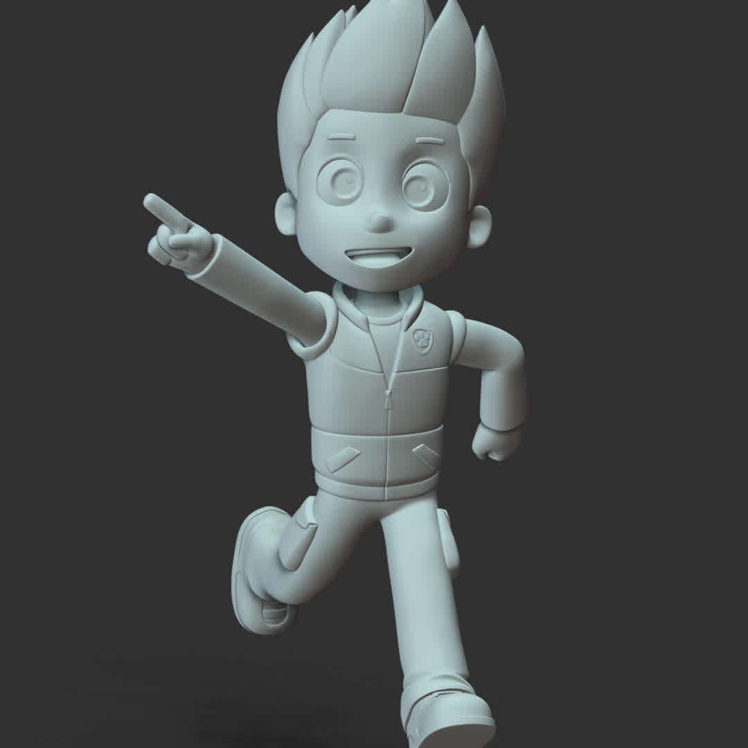 Paw Patrol - Ryder - **Ryder is the 1st member of the PAW Patrol and is the team's leader.**

These information of model:

**- The height of current model is 30 cm and you can free to scale it.**

**- Format files: STL, OBJ support 3D printing easy.**

Please don't hesitate to contact me if you have any issues question.

 - Os melhores arquivos para impressão 3D do mundo. Modelos stl divididos em partes para facilitar a impressão 3D. Todos os tipos de personagens, decoração, cosplay, próteses, peças. Qualidade na impressão 3D. Modelos 3D com preço acessível. Baixo custo. Compras coletivas de arquivos 3D.