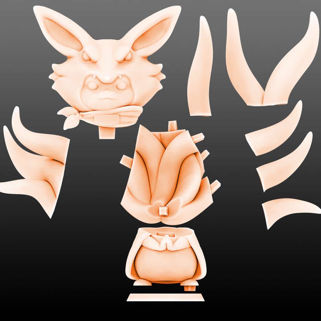 Pikachu Kyuubi Cosplay  - Pikachu Kyuubi Cosplay File ready for printing 10 STL files ready for printing Model cut and prepared with plug-in pins for printing

I'm a 3D artist for a few years, graduated in game designer, venturing into this area of ​​collectibles that became my passion, I hope you like the models, and if you have any questions or suggestions, just get in touch with me. - The best files for 3D printing in the world. Stl models divided into parts to facilitate 3D printing. All kinds of characters, decoration, cosplay, prosthetics, pieces. Quality in 3D printing. Affordable 3D models. Low cost. Collective purchases of 3D files.