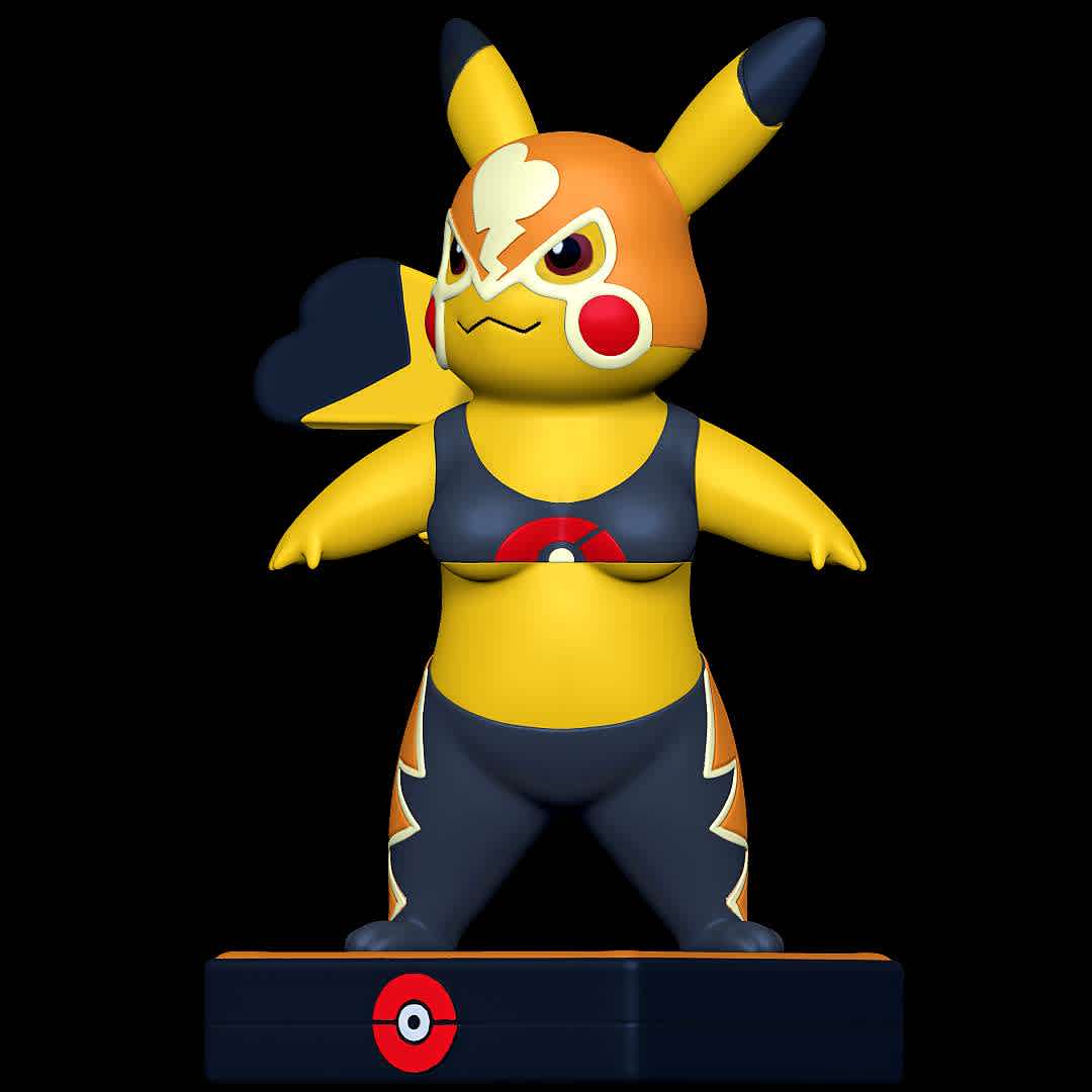 Pikachu Libre - Pokemon Go - Sexy Pikachu Libre
 - Los mejores archivos para impresión 3D del mundo. Modelos Stl divididos en partes para facilitar la impresión 3D. Todo tipo de personajes, decoración, cosplay, prótesis, piezas. Calidad en impresión 3D. Modelos 3D asequibles. Bajo costo. Compras colectivas de archivos 3D.