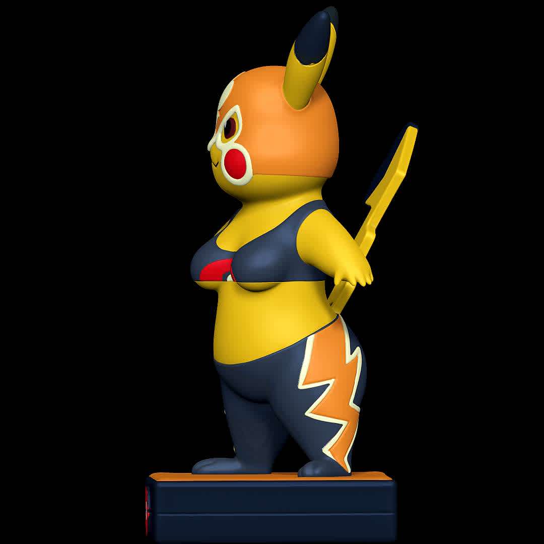 Pikachu Libre - Pokemon Go - Sexy Pikachu Libre
 - The best files for 3D printing in the world. Stl models divided into parts to facilitate 3D printing. All kinds of characters, decoration, cosplay, prosthetics, pieces. Quality in 3D printing. Affordable 3D models. Low cost. Collective purchases of 3D files.