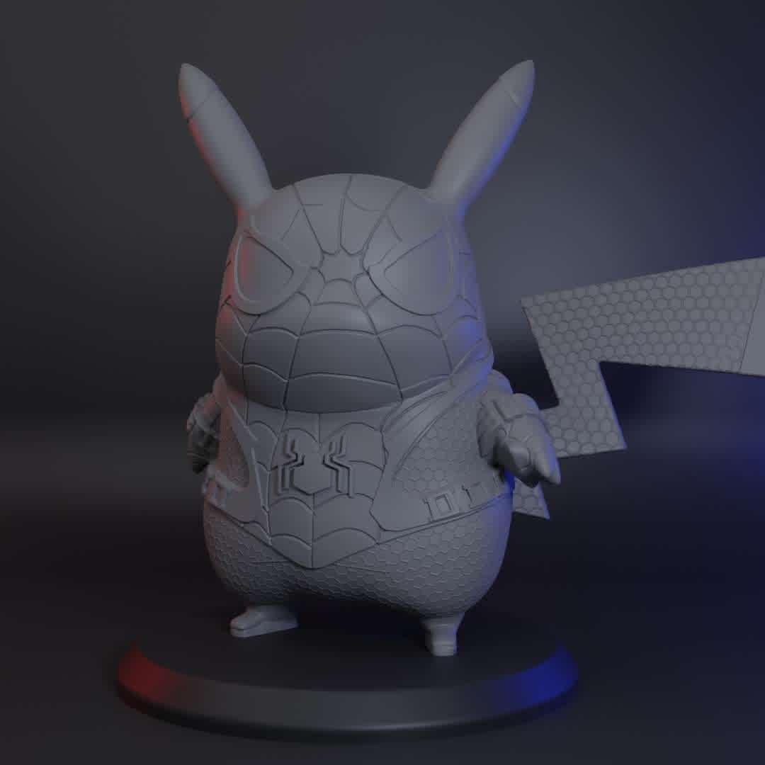 Pikachu Spider - Pikacho baseado no Homem aranha do Tom Holland - The best files for 3D printing in the world. Stl models divided into parts to facilitate 3D printing. All kinds of characters, decoration, cosplay, prosthetics, pieces. Quality in 3D printing. Affordable 3D models. Low cost. Collective purchases of 3D files.