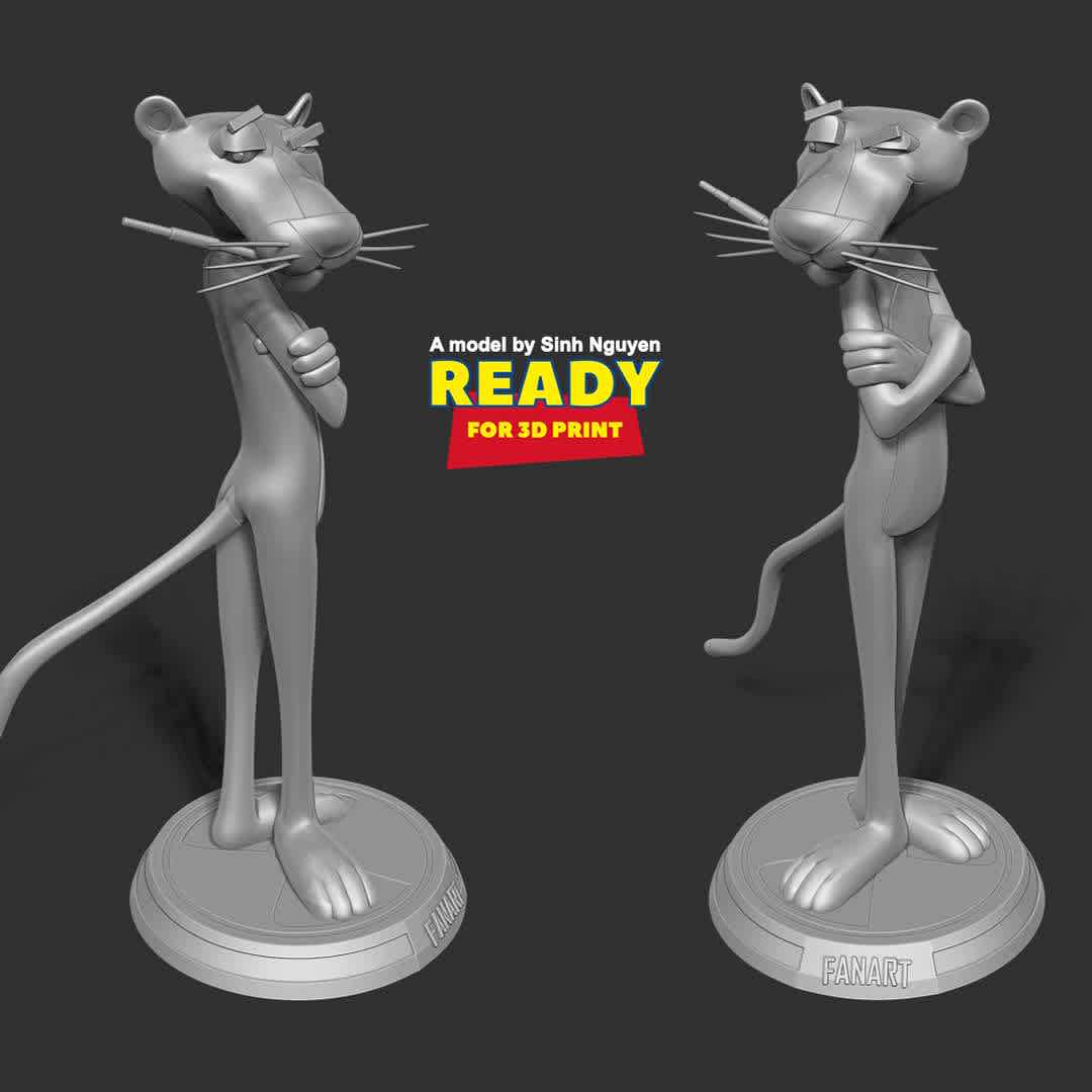 Pink Panther 3D model - Pink Panther - funny, amusing leopard and one of my favorite characters in my childhood.

Basic parameters:

- STL, OBJ format for 3D printing with 04 discrete objects
- ZTL format for Zbrush (version 2019.1.2 or later)
- Model height: 20cm
- Version 1.0 - Polygons: 914187 & Vertices: 523713

Model ready for 3D printing.

Please vote positively for me if you find this model useful. - Os melhores arquivos para impressão 3D do mundo. Modelos stl divididos em partes para facilitar a impressão 3D. Todos os tipos de personagens, decoração, cosplay, próteses, peças. Qualidade na impressão 3D. Modelos 3D com preço acessível. Baixo custo. Compras coletivas de arquivos 3D.