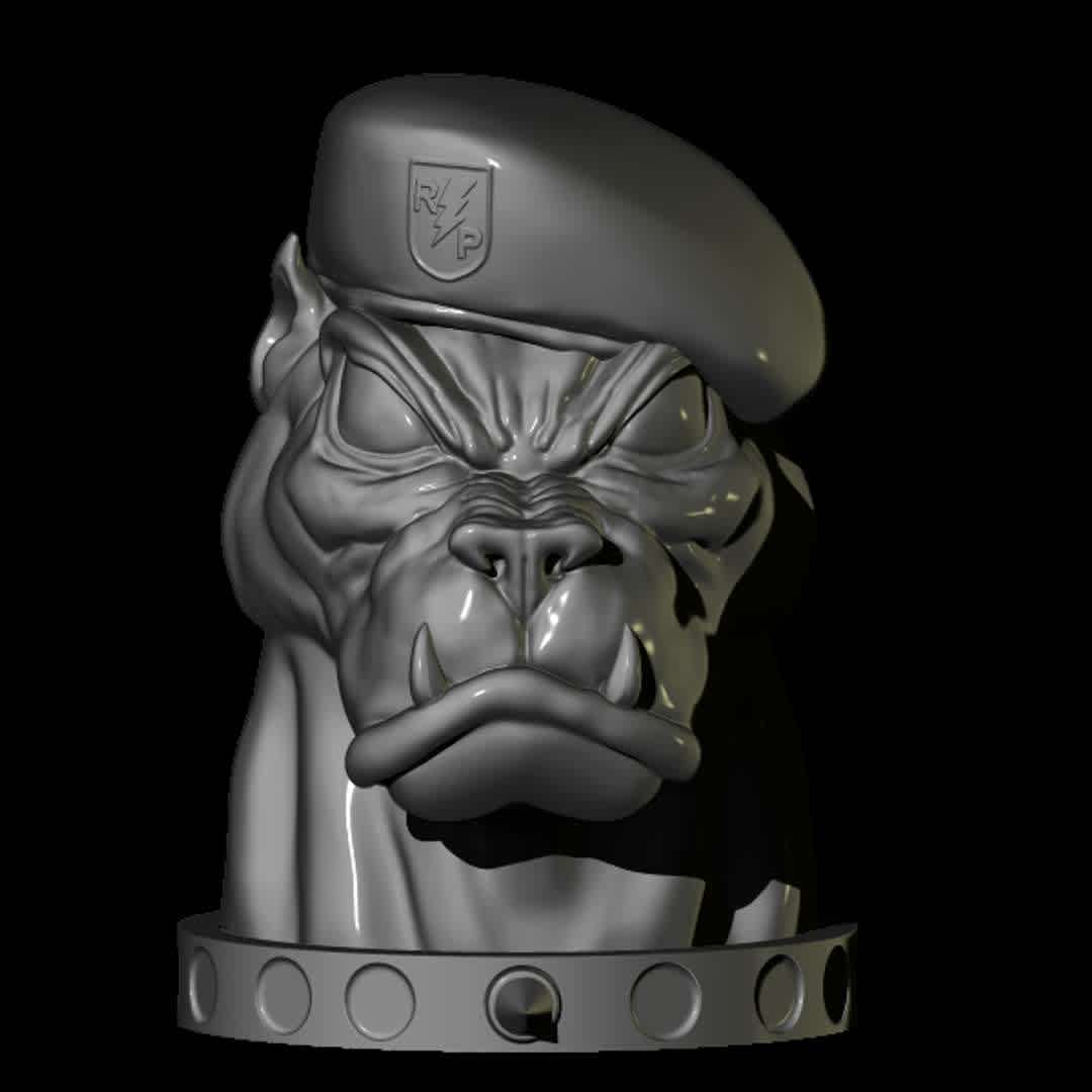 pitbul - Radio Patrol mascot (RP), bust cut and with snap pins... mascote da Rádio Patrulha, busto cortado e com pinos de encaixe. - The best files for 3D printing in the world. Stl models divided into parts to facilitate 3D printing. All kinds of characters, decoration, cosplay, prosthetics, pieces. Quality in 3D printing. Affordable 3D models. Low cost. Collective purchases of 3D files.