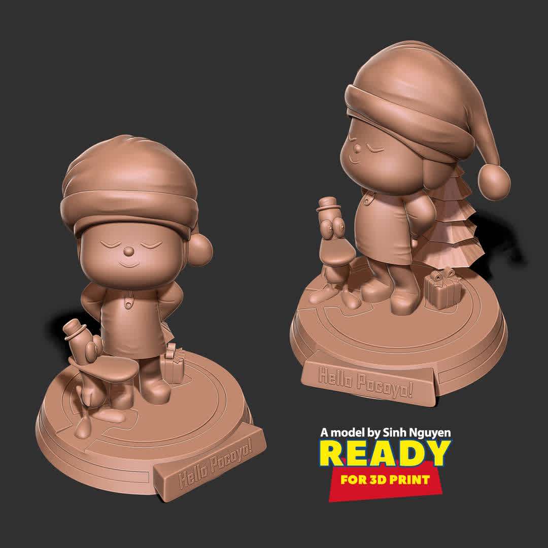 Pocoyo and Pato - These two characters in the cartoon Pocoyo (is a children's comedy computer animated television series).

Basic parameters:

- STL, OBJ format for 3D printing with 3 discrete objects
- ZTL format for Zbrush (version 2019.1.2 or later)
- Model height: 15cm
- Version 1.0 - Polygons: 2066645 & Vertices: 1284534

Model ready for 3D printing.

Please vote positively for me if you find this model useful. - The best files for 3D printing in the world. Stl models divided into parts to facilitate 3D printing. All kinds of characters, decoration, cosplay, prosthetics, pieces. Quality in 3D printing. Affordable 3D models. Low cost. Collective purchases of 3D files.