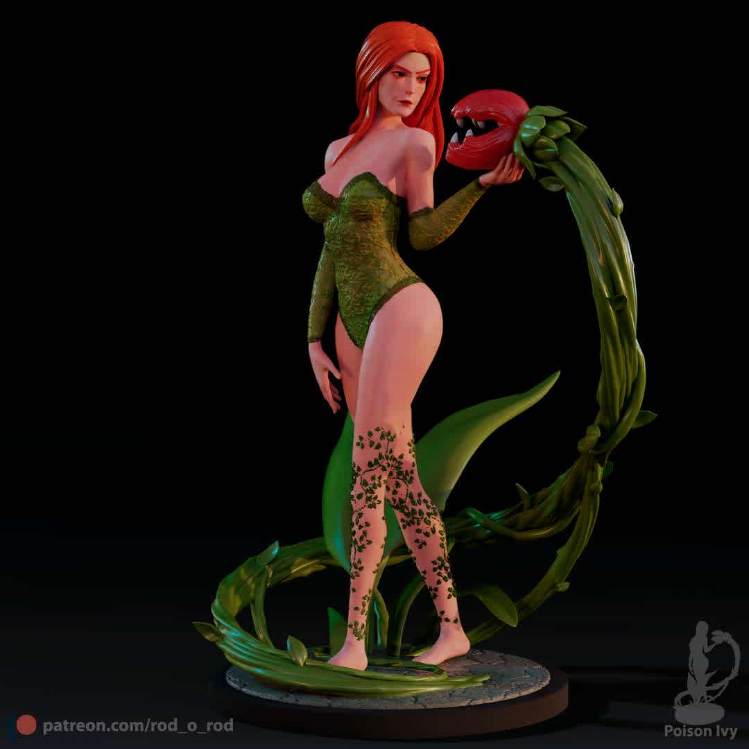 Poison Ivy Collectible and Miniature - Fan art 3d of Poison ivy Scale: 1:8 
miniature: 10cm 
More characters in my patreon: http://www.patreon.com/rod_o_rod 

Pre-Crisis, Dr. Pamela Lillian Isley, a promising botanist from Seattle, was seduced by her botany professor Marc LeGrande into assisting him with the theft of an Egyptian artifact containing ancient herbs. Fearing she would implicate him in the theft, he attempts to poison her with the herbs, which are deadly and untraceable. She survives this murder attempt and discovers she has acquired an immunity to all natural toxins and diseases. FBI eventually found out about those events, but they kept her name incorrectly as Lillian Rose. - Os melhores arquivos para impressão 3D do mundo. Modelos stl divididos em partes para facilitar a impressão 3D. Todos os tipos de personagens, decoração, cosplay, próteses, peças. Qualidade na impressão 3D. Modelos 3D com preço acessível. Baixo custo. Compras coletivas de arquivos 3D.