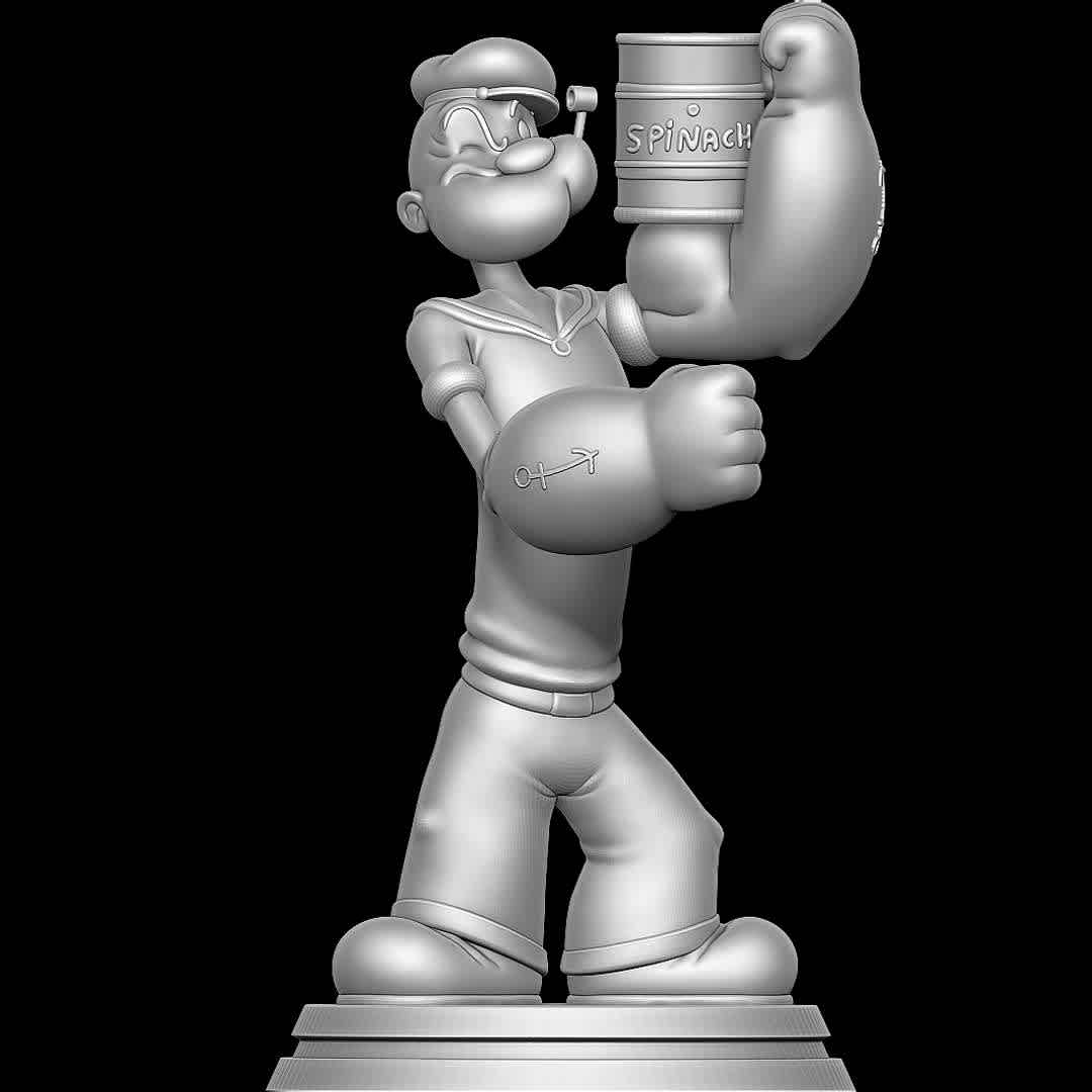 Popeye 3D print model - Classic - The best files for 3D printing in the world. Stl models divided into parts to facilitate 3D printing. All kinds of characters, decoration, cosplay, prosthetics, pieces. Quality in 3D printing. Affordable 3D models. Low cost. Collective purchases of 3D files.