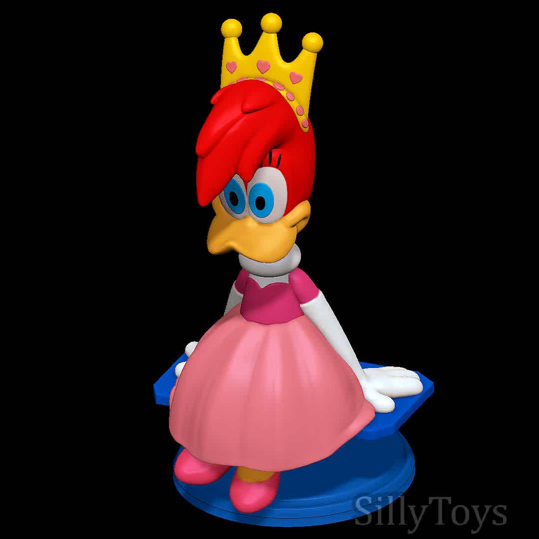 Princess Winnie Woodpecker - Good old Winnie Woodpecker - The best files for 3D printing in the world. Stl models divided into parts to facilitate 3D printing. All kinds of characters, decoration, cosplay, prosthetics, pieces. Quality in 3D printing. Affordable 3D models. Low cost. Collective purchases of 3D files.