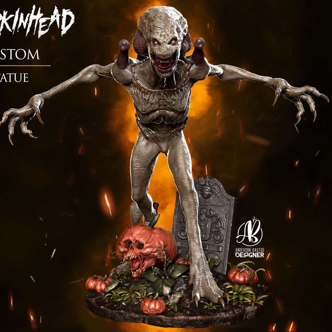 PumpkinHead - This Pumpkinhead collectible is a fully sculpted marvel, meticulously recreating Stan Winston's iconic creature in exceptional detail, from its terrifying face to the claws on its feet. Painted in fleshy shades of pale orange and sickly purple, the monster takes on an immortal, otherworldly appearance with large claws and a whip-like tail. Pumpkinhead has a detailed physique with veins and sinews, its shape textured to add depth to the creature's horror. Pumpkinhead's portrayal is complete with a snarling face, inhuman eyes and the brain-like skull as envisioned by one of cinema's greatest monster horror minds.
The Pumpkinhead 1:7 scale statue measures 25” tall, on a detailed environment base that recreates the movie's iconic cemetery scene. Pumpkinhead prowls in the dark, looking for his next victim in an unstoppable wave of vengeance.
 Inspired by special effects legend Stan Winston's 1988 debut, Pumpkinhead. - The best files for 3D printing in the world. Stl models divided into parts to facilitate 3D printing. All kinds of characters, decoration, cosplay, prosthetics, pieces. Quality in 3D printing. Affordable 3D models. Low cost. Collective purchases of 3D files.