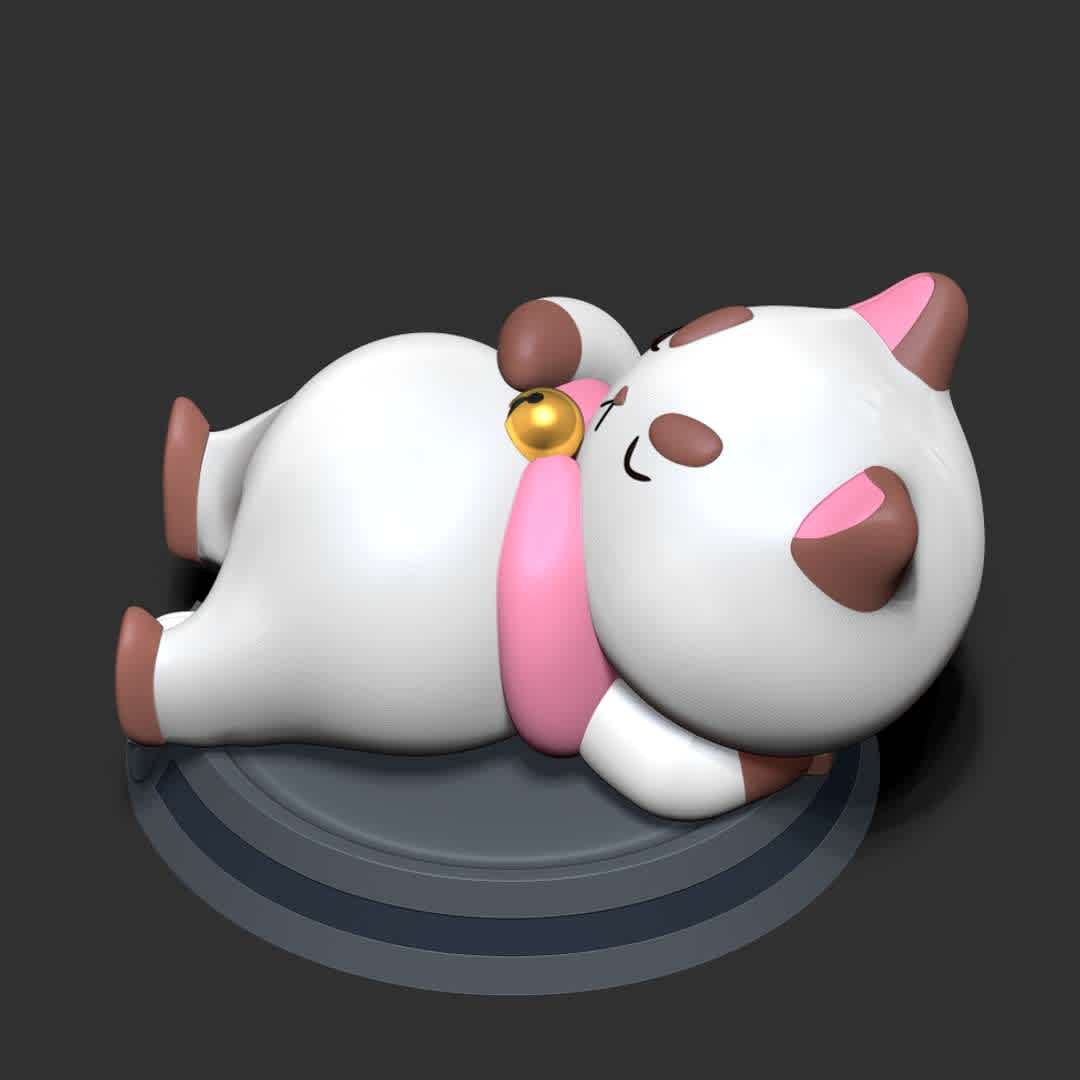 Puppycat - PuppyCat is the roommate, co-worker, and friend of Bee and is the deuteragonist of Bee and PuppyCat.

Basic parameters:

- STL, OBJ format for 3D printing with 02 discrete objects
- ZTL format for Zbrush (version 2019.1.2 or later)
- Model height: 10cm
- Version 1.0 - Polygons: 687966 & Vertices: 529280

Model ready for 3D printing.

Please vote positively for me if you find this model useful. - The best files for 3D printing in the world. Stl models divided into parts to facilitate 3D printing. All kinds of characters, decoration, cosplay, prosthetics, pieces. Quality in 3D printing. Affordable 3D models. Low cost. Collective purchases of 3D files.