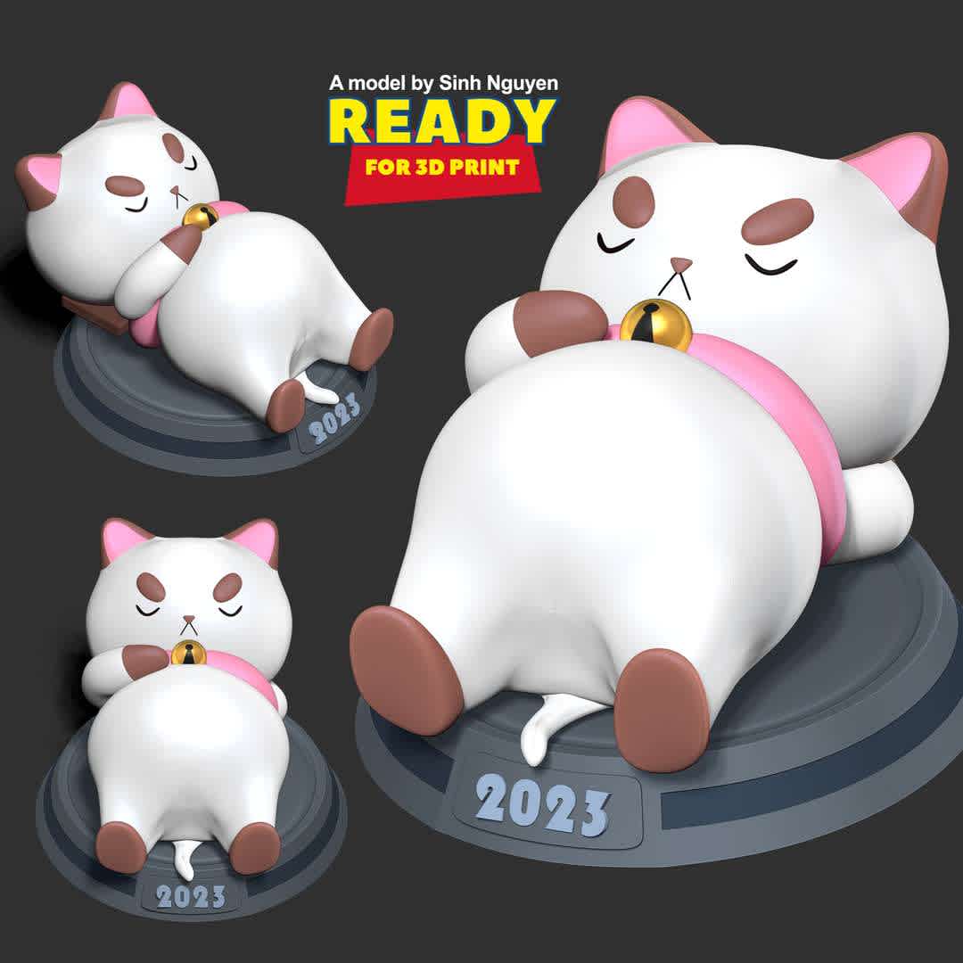 Puppycat - PuppyCat is the roommate, co-worker, and friend of Bee and is the deuteragonist of Bee and PuppyCat.

Basic parameters:

- STL, OBJ format for 3D printing with 02 discrete objects
- ZTL format for Zbrush (version 2019.1.2 or later)
- Model height: 10cm
- Version 1.0 - Polygons: 687966 & Vertices: 529280

Model ready for 3D printing.

Please vote positively for me if you find this model useful. - Los mejores archivos para impresión 3D del mundo. Modelos Stl divididos en partes para facilitar la impresión 3D. Todo tipo de personajes, decoración, cosplay, prótesis, piezas. Calidad en impresión 3D. Modelos 3D asequibles. Bajo costo. Compras colectivas de archivos 3D.