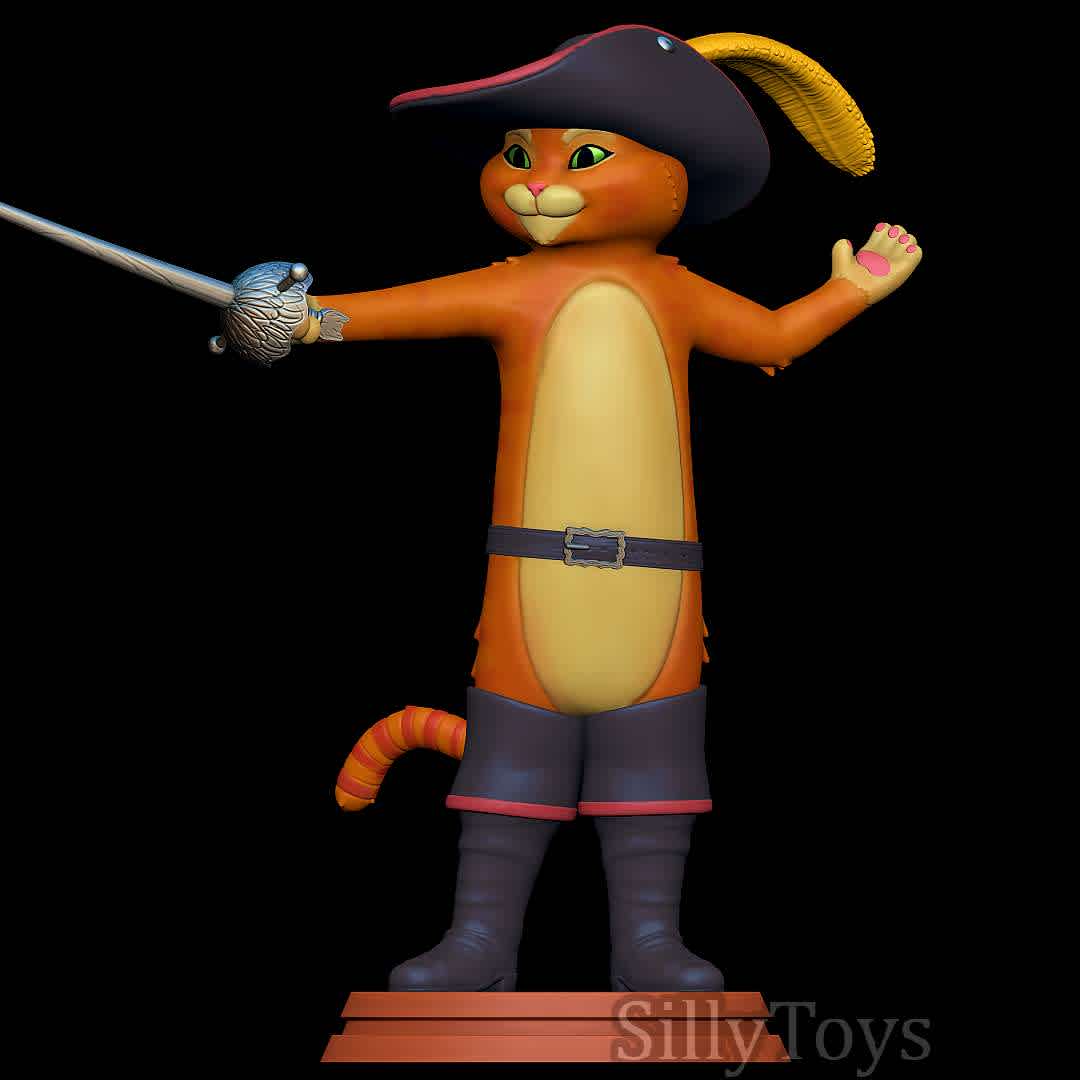 Puss in Boots - He likes leche. - The best files for 3D printing in the world. Stl models divided into parts to facilitate 3D printing. All kinds of characters, decoration, cosplay, prosthetics, pieces. Quality in 3D printing. Affordable 3D models. Low cost. Collective purchases of 3D files.