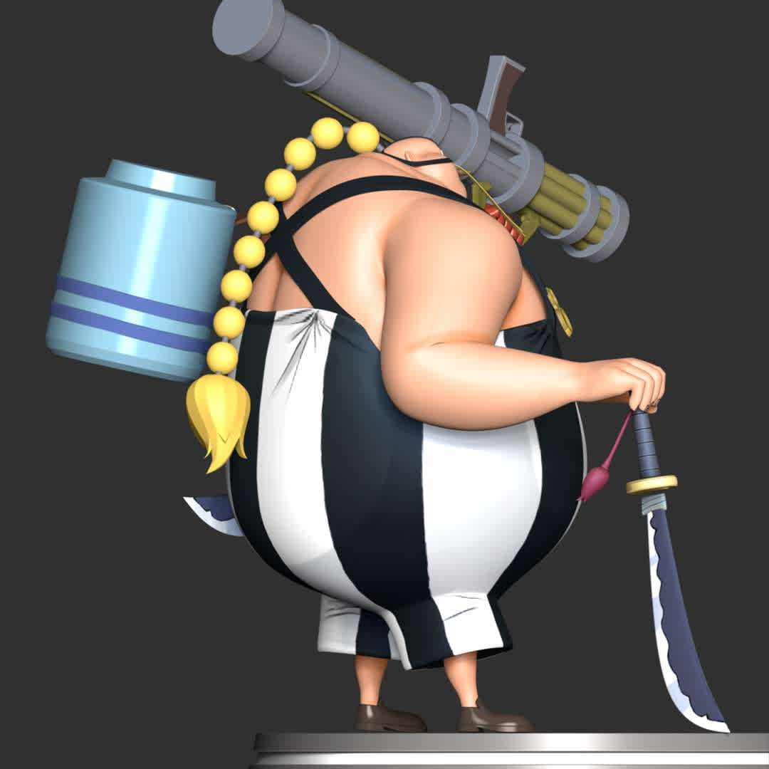 Queen - One Piece - **Queen was a member of the Beasts Pirates. He was a leading official in Udon Prison who oversaw the brutal treatments of the prisoners.**

**The model ready for 3D printing.**

These information of model:

**- Format files: STL, OBJ to supporting 3D printing.**

**- Can be assembled without glue (glue is optional)**

**- Split down to 6 parts**

**- The height of current model is 20 cm and you can free to scale it.**

**- ZTL format for Zbrush for you to customize as you like.**

Please don't hesitate to contact me if you have any issues question.

If you see this model useful, please vote positively for it. - The best files for 3D printing in the world. Stl models divided into parts to facilitate 3D printing. All kinds of characters, decoration, cosplay, prosthetics, pieces. Quality in 3D printing. Affordable 3D models. Low cost. Collective purchases of 3D files.