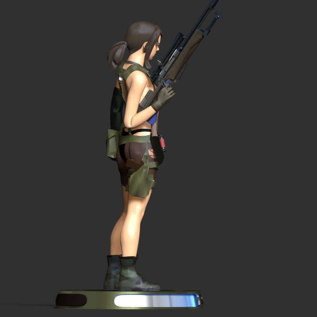 Quiet - Metal Gear Solid 5 - When you purchase this model, you will own:

  - STL, OBJ file with 05 separated files (included key to connect parts) is ready for 3D printing.
  - Zbrush original files (ZTL) for you to customize as you like.

This is version 1.0 of this model.
Thanks for viewing! Hope you like her. - The best files for 3D printing in the world. Stl models divided into parts to facilitate 3D printing. All kinds of characters, decoration, cosplay, prosthetics, pieces. Quality in 3D printing. Affordable 3D models. Low cost. Collective purchases of 3D files.