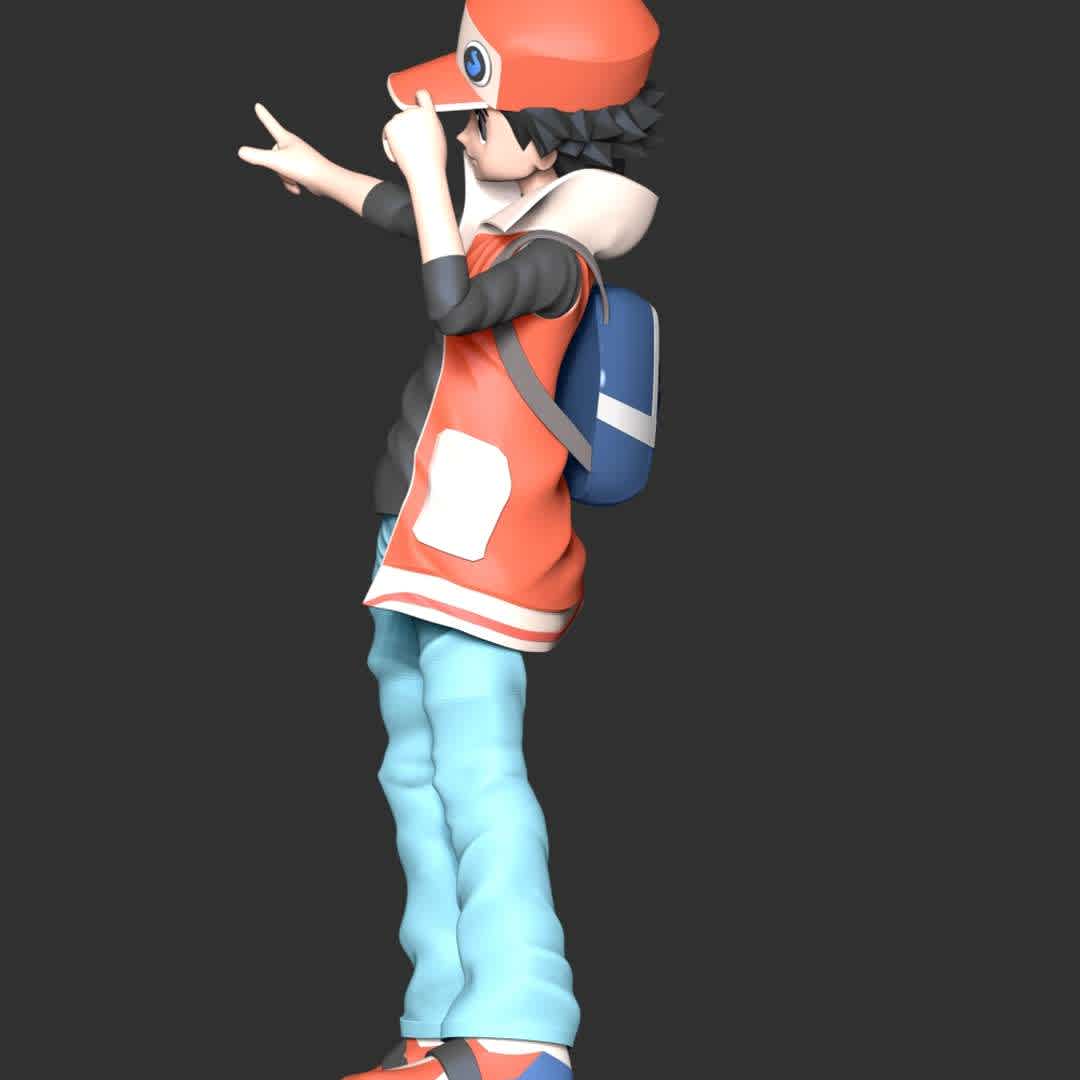 Red Pokémon - **Red is the canon name of the protagonist of the Generation I games and is a Pokémon Trainer from Pallet Town, Kanto**

These information of model:

**- The height of current model is 20 cm and you can free to scale it.**

**- Format files: STL, OBJ to supporting 3D printing.**

Please don't hesitate to contact me if you have any issues question. - Os melhores arquivos para impressão 3D do mundo. Modelos stl divididos em partes para facilitar a impressão 3D. Todos os tipos de personagens, decoração, cosplay, próteses, peças. Qualidade na impressão 3D. Modelos 3D com preço acessível. Baixo custo. Compras coletivas de arquivos 3D.