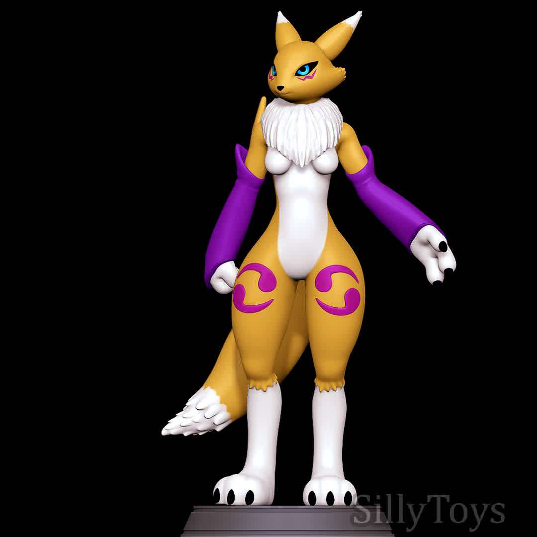 Renamon - Digimon - Thick Renamon! - The best files for 3D printing in the world. Stl models divided into parts to facilitate 3D printing. All kinds of characters, decoration, cosplay, prosthetics, pieces. Quality in 3D printing. Affordable 3D models. Low cost. Collective purchases of 3D files.