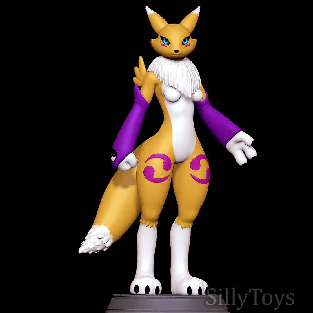 Renamon - Digimon - Thick Renamon! - The best files for 3D printing in the world. Stl models divided into parts to facilitate 3D printing. All kinds of characters, decoration, cosplay, prosthetics, pieces. Quality in 3D printing. Affordable 3D models. Low cost. Collective purchases of 3D files.