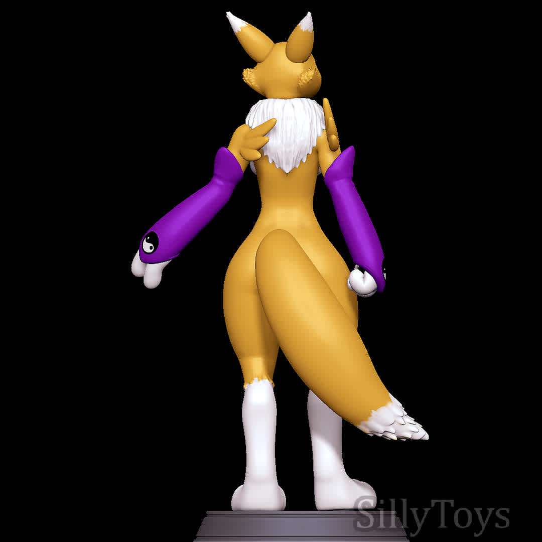 Renamon - Digimon - Thick Renamon! - The best files for 3D printing in the world. Stl models divided into parts to facilitate 3D printing. All kinds of characters, decoration, cosplay, prosthetics, pieces. Quality in 3D printing. Affordable 3D models. Low cost. Collective purchases of 3D files.