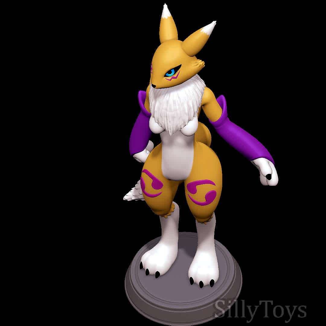 Renamon - Digimon - Thick Renamon! - The best files for 3D printing in the world. Stl models divided into parts to facilitate 3D printing. All kinds of characters, decoration, cosplay, prosthetics, pieces. Quality in 3D printing. Affordable 3D models. Low cost. Collective purchases of 3D files.