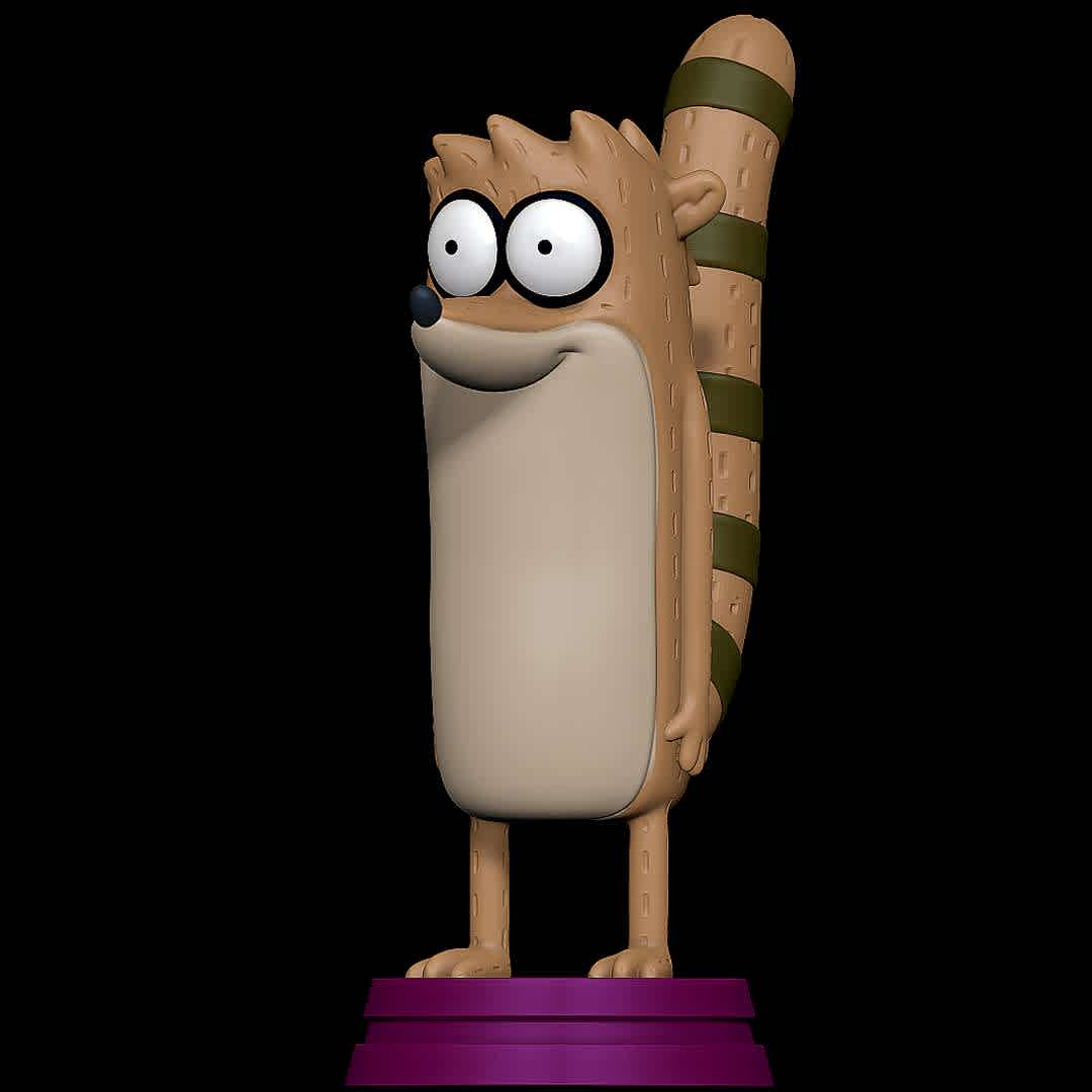 Rigby - Regular Show - Good old funny Rigby - The best files for 3D printing in the world. Stl models divided into parts to facilitate 3D printing. All kinds of characters, decoration, cosplay, prosthetics, pieces. Quality in 3D printing. Affordable 3D models. Low cost. Collective purchases of 3D files.