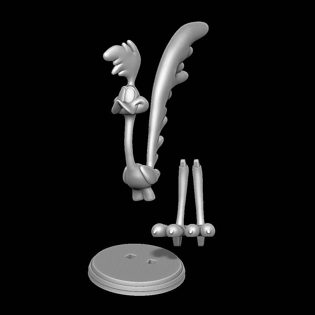 Road Runner - Looney Tunes - Classic Character
 - The best files for 3D printing in the world. Stl models divided into parts to facilitate 3D printing. All kinds of characters, decoration, cosplay, prosthetics, pieces. Quality in 3D printing. Affordable 3D models. Low cost. Collective purchases of 3D files.