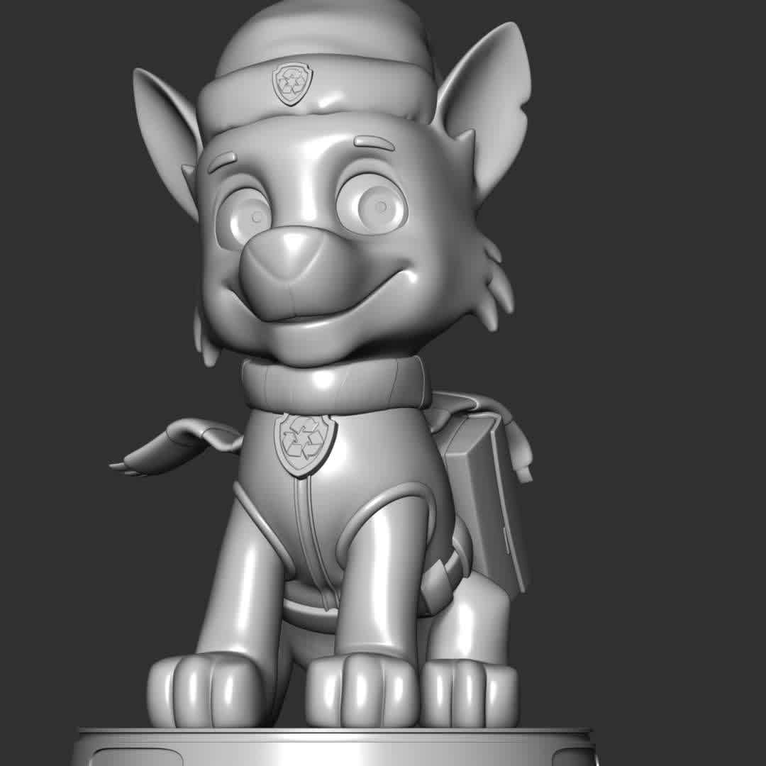 Rocky Christmas - Paw Patrol - **Let's celebrate Christmas with Rocky Paw Patrol**

These information of model:

**- The height of current model is 20 cm and you can free to scale it.**

**- Format files: STL, OBJ to supporting 3D printing.**

Please don't hesitate to contact me if you have any issues question. - The best files for 3D printing in the world. Stl models divided into parts to facilitate 3D printing. All kinds of characters, decoration, cosplay, prosthetics, pieces. Quality in 3D printing. Affordable 3D models. Low cost. Collective purchases of 3D files.