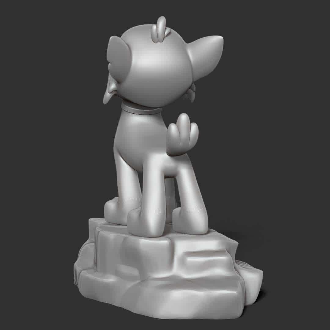 Rocky - Howling Dog Hill - Rocky is one of the main protagonists of the PAW Patrol

Basic parameters:

- STL, OBJ format for 3D printing with 02 discrete objects
- ZTL format for Zbrush (version 2019.1.2 or later)
- Model height: 15cm
- Version 1.0 - Polygons: 1015325 & Vertices: 592550

Model ready for 3D printing.

Please vote positively for me if you find this model useful. - Los mejores archivos para impresión 3D del mundo. Modelos Stl divididos en partes para facilitar la impresión 3D. Todo tipo de personajes, decoración, cosplay, prótesis, piezas. Calidad en impresión 3D. Modelos 3D asequibles. Bajo costo. Compras colectivas de archivos 3D.