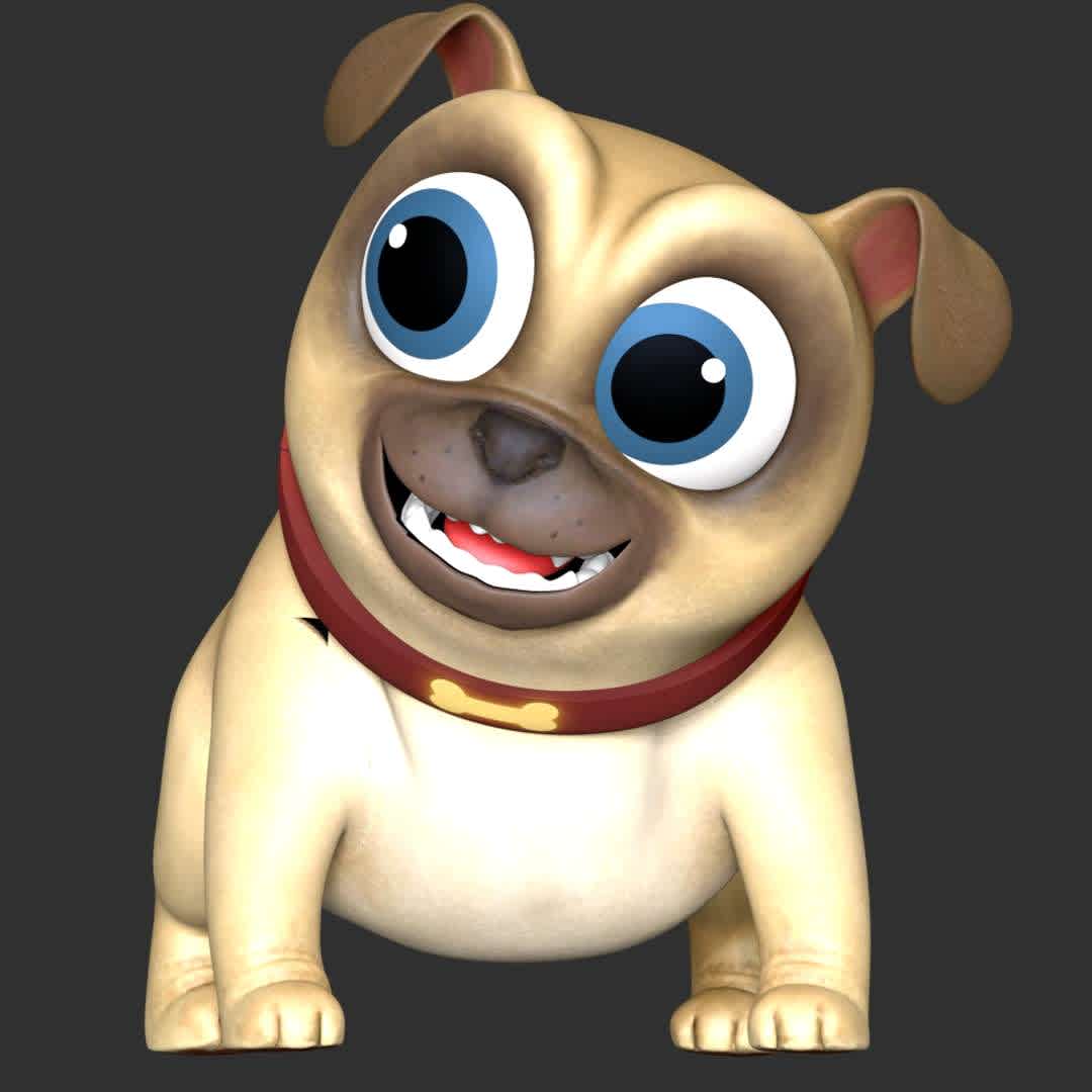 Rolly - puppy dog Pals - These information of model:

**- The height of current model is 20 cm and you can free to scale it.**

**- Format files: STL, OBJ to supporting 3D printing.**

Please don't hesitate to contact me if you have any issues question. - The best files for 3D printing in the world. Stl models divided into parts to facilitate 3D printing. All kinds of characters, decoration, cosplay, prosthetics, pieces. Quality in 3D printing. Affordable 3D models. Low cost. Collective purchases of 3D files.