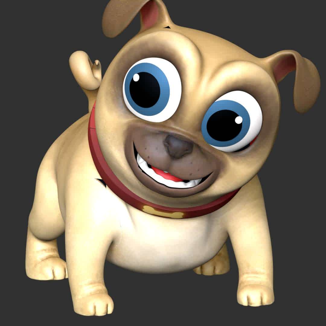 Rolly - puppy dog Pals - These information of model:

**- The height of current model is 20 cm and you can free to scale it.**

**- Format files: STL, OBJ to supporting 3D printing.**

Please don't hesitate to contact me if you have any issues question. - The best files for 3D printing in the world. Stl models divided into parts to facilitate 3D printing. All kinds of characters, decoration, cosplay, prosthetics, pieces. Quality in 3D printing. Affordable 3D models. Low cost. Collective purchases of 3D files.