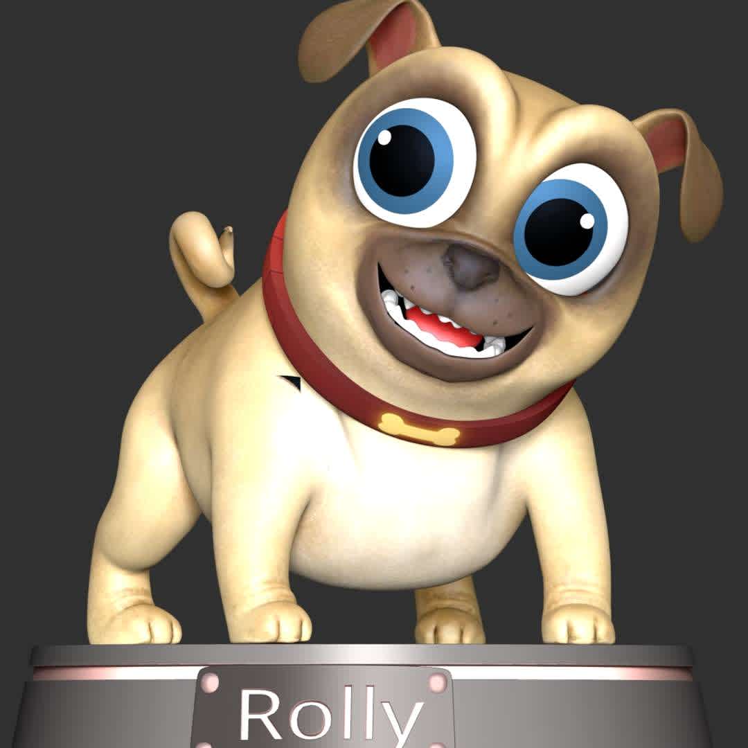 Rolly - puppy dog Pals - These information of model:

**- The height of current model is 20 cm and you can free to scale it.**

**- Format files: STL, OBJ to supporting 3D printing.**

Please don't hesitate to contact me if you have any issues question. - The best files for 3D printing in the world. Stl models divided into parts to facilitate 3D printing. All kinds of characters, decoration, cosplay, prosthetics, pieces. Quality in 3D printing. Affordable 3D models. Low cost. Collective purchases of 3D files.