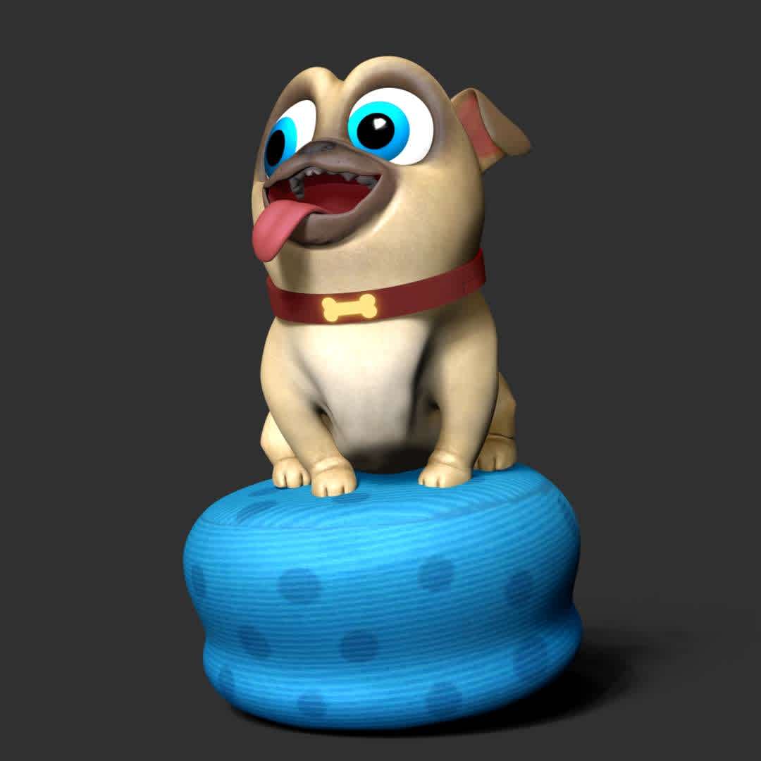 Rolly - Puppy Dog Pals - **Information: This model has a height of 15cm.**

When you purchase this model, you will own:
**- STL, OBJ file with 02 separated files (included key to connect parts) is ready for 3D printing.
 - Zbrush original files (ZTL) for you to customize as you like.**

This is version 1.0 of this model.
Thanks for viewing! Hope you like it. - The best files for 3D printing in the world. Stl models divided into parts to facilitate 3D printing. All kinds of characters, decoration, cosplay, prosthetics, pieces. Quality in 3D printing. Affordable 3D models. Low cost. Collective purchases of 3D files.