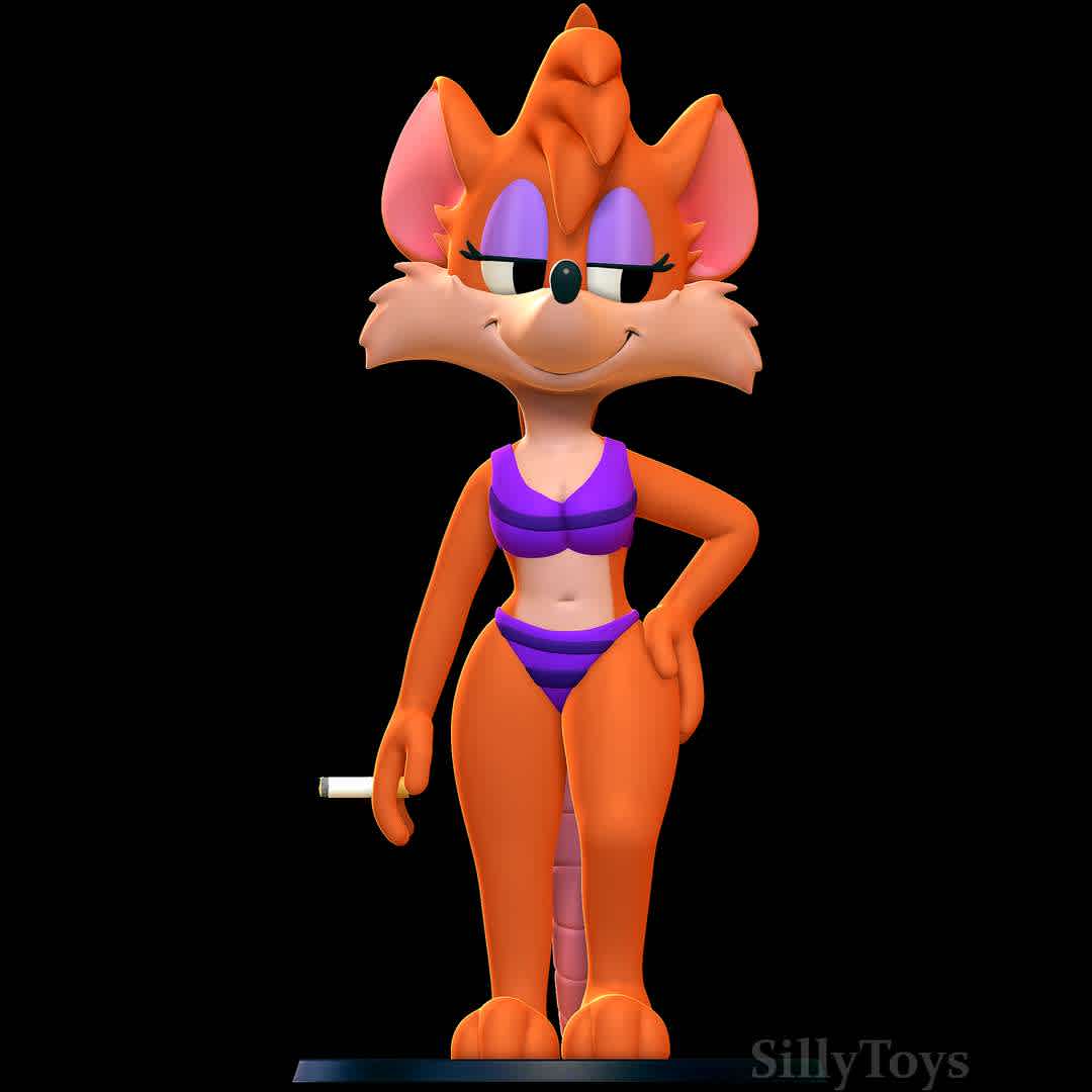 Rubella Rat with Bikini - Tiny Toons Adventures - She fancy - The best files for 3D printing in the world. Stl models divided into parts to facilitate 3D printing. All kinds of characters, decoration, cosplay, prosthetics, pieces. Quality in 3D printing. Affordable 3D models. Low cost. Collective purchases of 3D files.