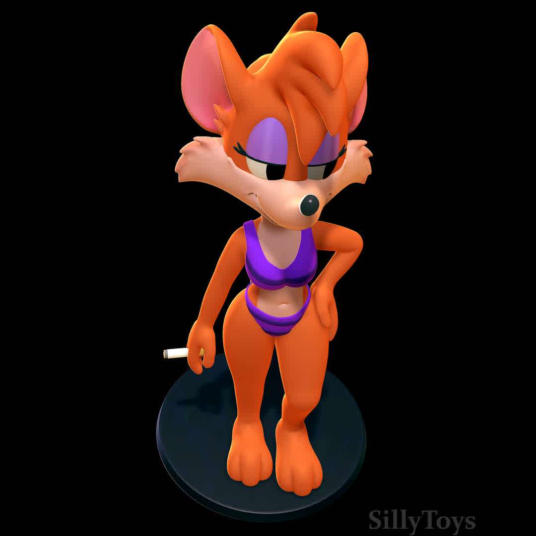 Rubella Rat with Bikini - Tiny Toons Adventures - She fancy - The best files for 3D printing in the world. Stl models divided into parts to facilitate 3D printing. All kinds of characters, decoration, cosplay, prosthetics, pieces. Quality in 3D printing. Affordable 3D models. Low cost. Collective purchases of 3D files.