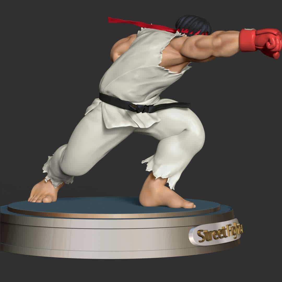 Ryu - Street Fighter - This model has a height of 15 cm.

When you purchase this model, you will own:

- STL, OBJ file with 07 separated files (with key to connect together) is ready for 3D printing.

- Zbrush original files (ZTL) for you to customize as you like.

This is version 1.0 of this model.

Hope you like him. Thanks for viewing! - The best files for 3D printing in the world. Stl models divided into parts to facilitate 3D printing. All kinds of characters, decoration, cosplay, prosthetics, pieces. Quality in 3D printing. Affordable 3D models. Low cost. Collective purchases of 3D files.