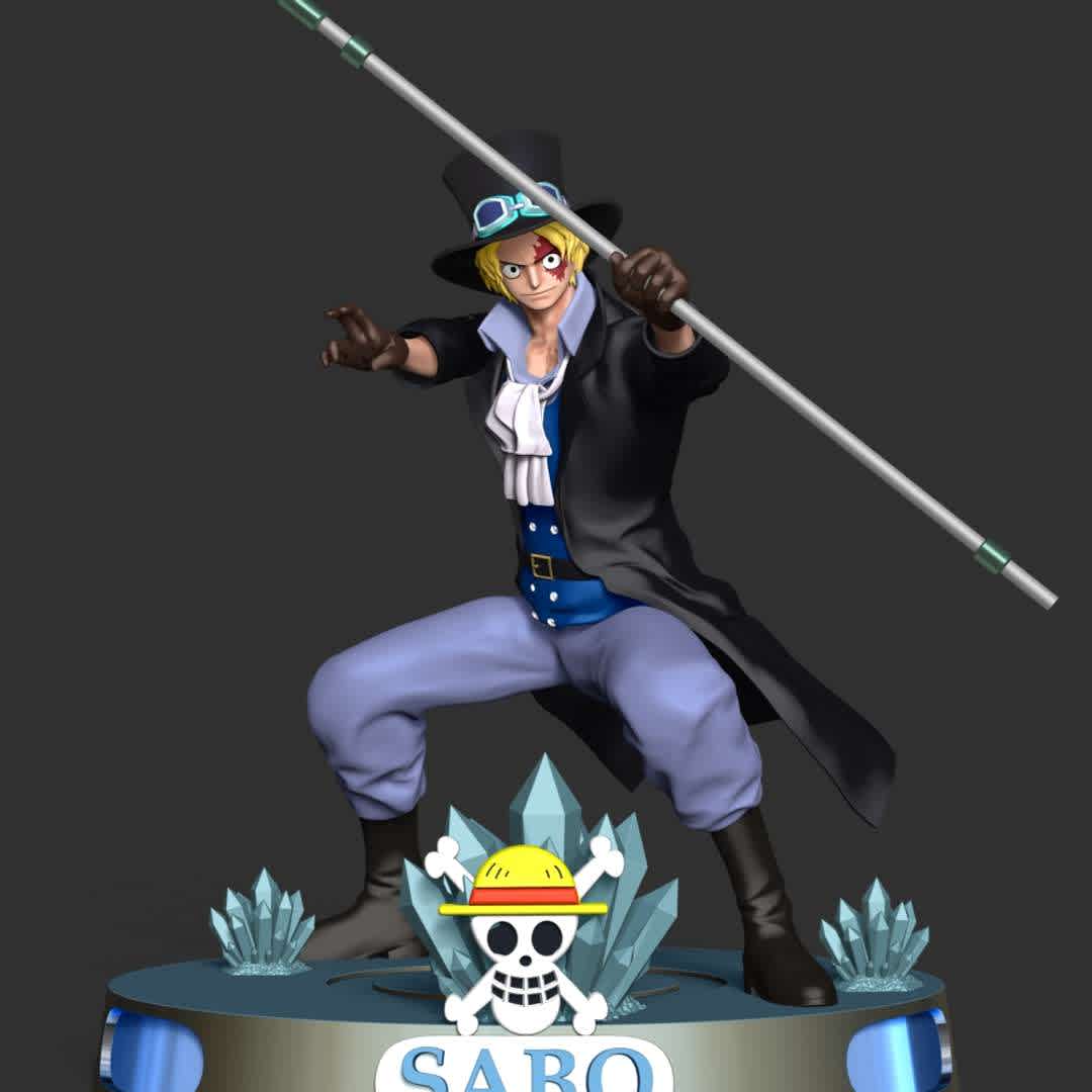 Sabo - One Piece - Sabo is the Revolutionary Army's chief of staff, recognized as the No. 2 of the entire organization and outranked only by Supreme Commander Monkey D. Dragon. He is also the sworn brother of the notorious pirates Monkey D. Luffy and the late Portgas D. Ace

- Information: This model has a height of 20 cm.

When you purchase this model, you will own:
 
- STL, OBJ file with 79 separated files (included key to connect parts) is ready for 3D printing.
- Zbrush original files (ZTL) for you to customize as you like.

This is version 1.0 of this model.
Thanks for viewing! Hope you like him. - Los mejores archivos para impresión 3D del mundo. Modelos Stl divididos en partes para facilitar la impresión 3D. Todo tipo de personajes, decoración, cosplay, prótesis, piezas. Calidad en impresión 3D. Modelos 3D asequibles. Bajo costo. Compras colectivas de archivos 3D.