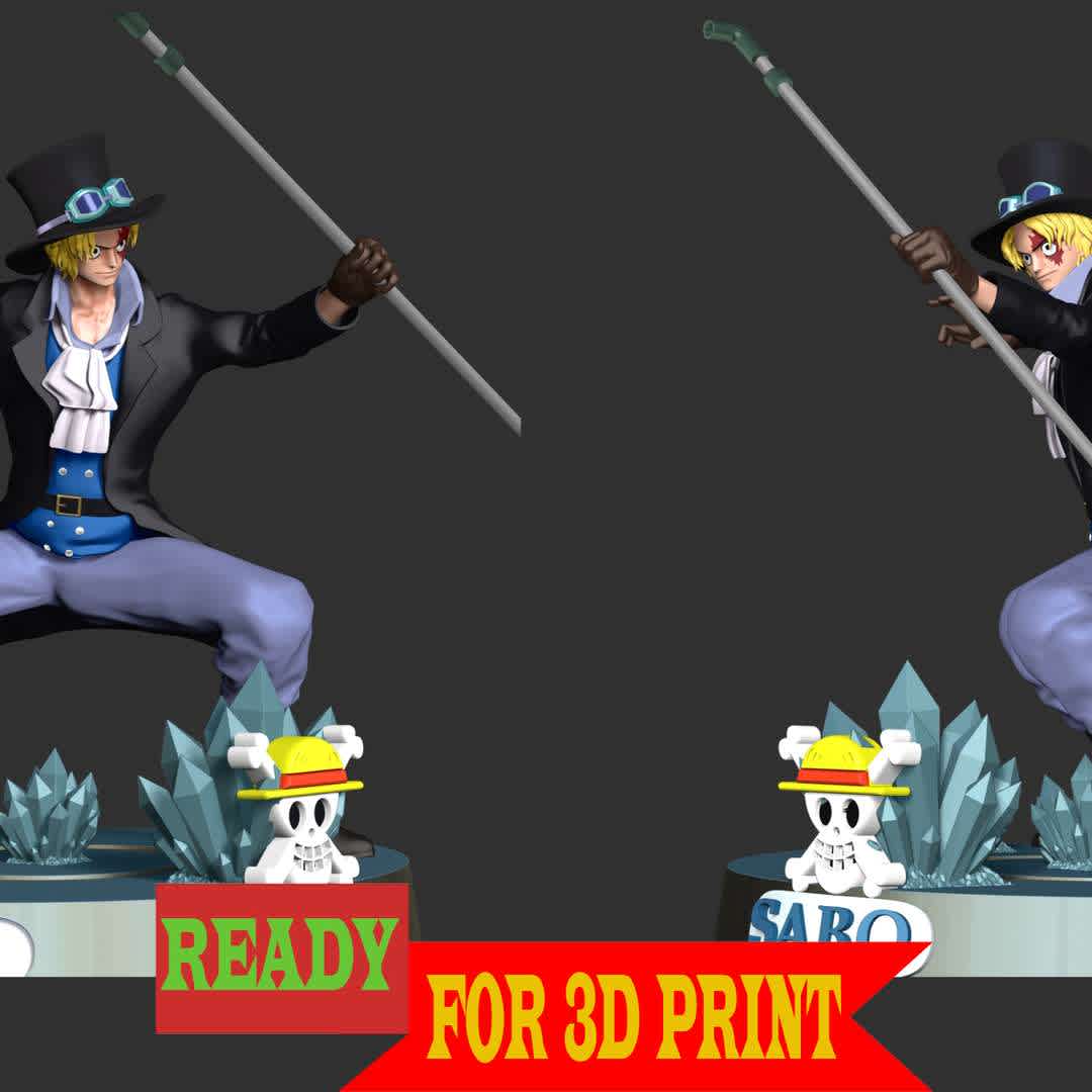 Sabo - One Piece - Sabo is the Revolutionary Army's chief of staff, recognized as the No. 2 of the entire organization and outranked only by Supreme Commander Monkey D. Dragon. He is also the sworn brother of the notorious pirates Monkey D. Luffy and the late Portgas D. Ace

- Information: This model has a height of 20 cm.

When you purchase this model, you will own:
 
- STL, OBJ file with 79 separated files (included key to connect parts) is ready for 3D printing.
- Zbrush original files (ZTL) for you to customize as you like.

This is version 1.0 of this model.
Thanks for viewing! Hope you like him. - Os melhores arquivos para impressão 3D do mundo. Modelos stl divididos em partes para facilitar a impressão 3D. Todos os tipos de personagens, decoração, cosplay, próteses, peças. Qualidade na impressão 3D. Modelos 3D com preço acessível. Baixo custo. Compras coletivas de arquivos 3D.