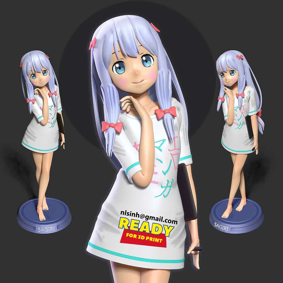 Sagiri Izumi - Sagiri Izumi is the main female protagonist from the EroManga-Sensei anime and light novels.

-- Information: this model has a height of 10cm.--

When you buy this model, you will own:

- STL, OBJ file with 04 separated files (with key to connect together) is ready for 3D printing.
- Zbrush original files (ZTL) for you to customize as you like.
This is version 1.0 of this model.

Hope you like her. Thanks for viewing! - The best files for 3D printing in the world. Stl models divided into parts to facilitate 3D printing. All kinds of characters, decoration, cosplay, prosthetics, pieces. Quality in 3D printing. Affordable 3D models. Low cost. Collective purchases of 3D files.