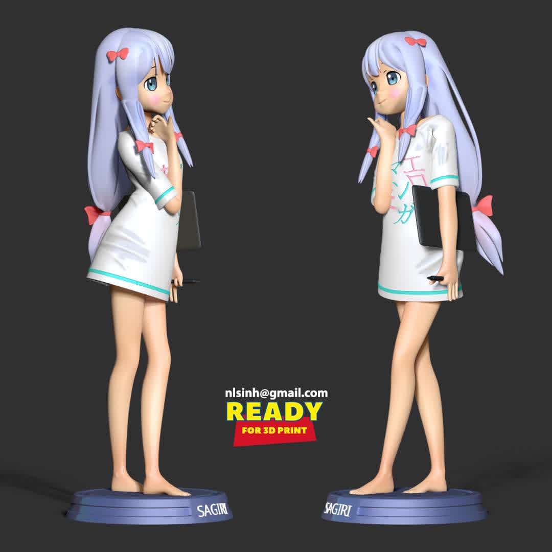 Sagiri Izumi - Sagiri Izumi is the main female protagonist from the EroManga-Sensei anime and light novels.

-- Information: this model has a height of 10cm.--

When you buy this model, you will own:

- STL, OBJ file with 04 separated files (with key to connect together) is ready for 3D printing.
- Zbrush original files (ZTL) for you to customize as you like.
This is version 1.0 of this model.

Hope you like her. Thanks for viewing! - The best files for 3D printing in the world. Stl models divided into parts to facilitate 3D printing. All kinds of characters, decoration, cosplay, prosthetics, pieces. Quality in 3D printing. Affordable 3D models. Low cost. Collective purchases of 3D files.
