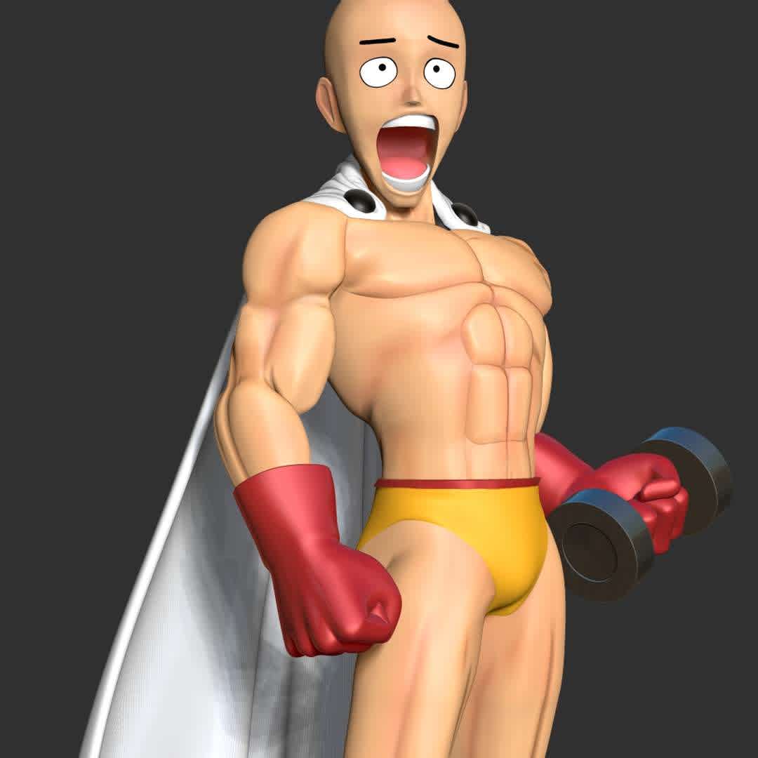 Saitama - One-Punch Man  - Saitama (サイタマ, Saitama) is the main protagonist of the series and the titular One-Punch Man. He is the most powerful being to exist in the series.

When you purchase this model, you will own:

- STL, OBJ file with 6 separated files (with key to connect together) is ready for 3D printing.

- Zbrush original files (ZTL) for you to customize as you like.

This is version 1.0 of this model.

Thanks for viewing! Hope you like him. - Os melhores arquivos para impressão 3D do mundo. Modelos stl divididos em partes para facilitar a impressão 3D. Todos os tipos de personagens, decoração, cosplay, próteses, peças. Qualidade na impressão 3D. Modelos 3D com preço acessível. Baixo custo. Compras coletivas de arquivos 3D.