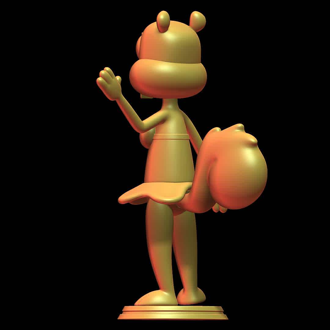 sandy cheeks - spongebob squarepants - sandy cheeks skirt version
 - The best files for 3D printing in the world. Stl models divided into parts to facilitate 3D printing. All kinds of characters, decoration, cosplay, prosthetics, pieces. Quality in 3D printing. Affordable 3D models. Low cost. Collective purchases of 3D files.