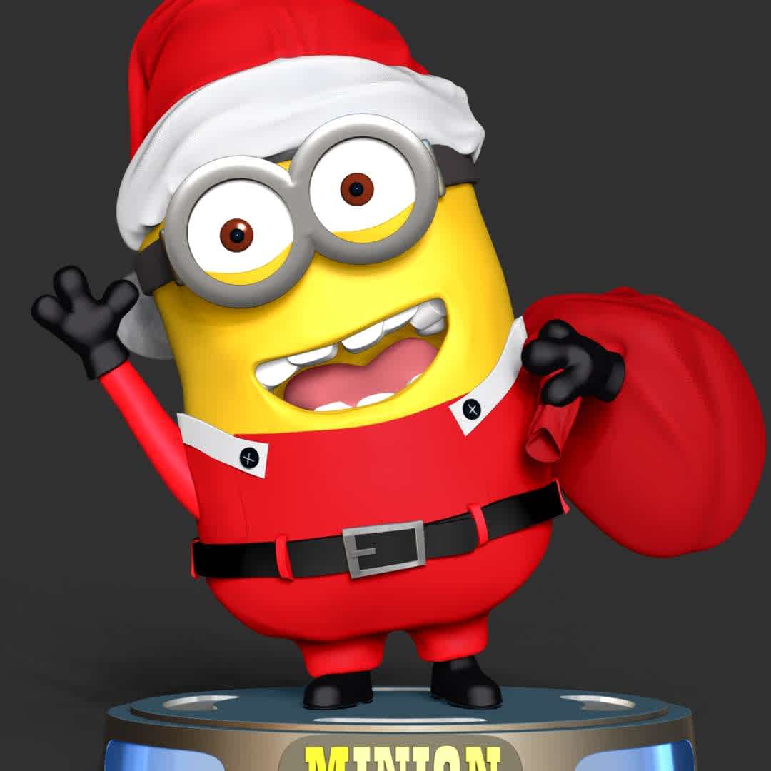 Santa Dave Minion - Dave is one of the Minions. Dave is a two-eyed and medium-sized minion with nice combed hair.

These information of this model:
- The model ready for 3D printing.
- The model current size is 20cm height, but you are free to scale it.
- Files format: STL, OBJ (included 02 separated files is ready for 3D printing). 
 - Also includes Zbrush original file (ZTL) for you to customize as you like.

Hope you like it.
If you have any questions please don't hesitate to contact me. I will respond you ASAP. - Los mejores archivos para impresión 3D del mundo. Modelos Stl divididos en partes para facilitar la impresión 3D. Todo tipo de personajes, decoración, cosplay, prótesis, piezas. Calidad en impresión 3D. Modelos 3D asequibles. Bajo costo. Compras colectivas de archivos 3D.