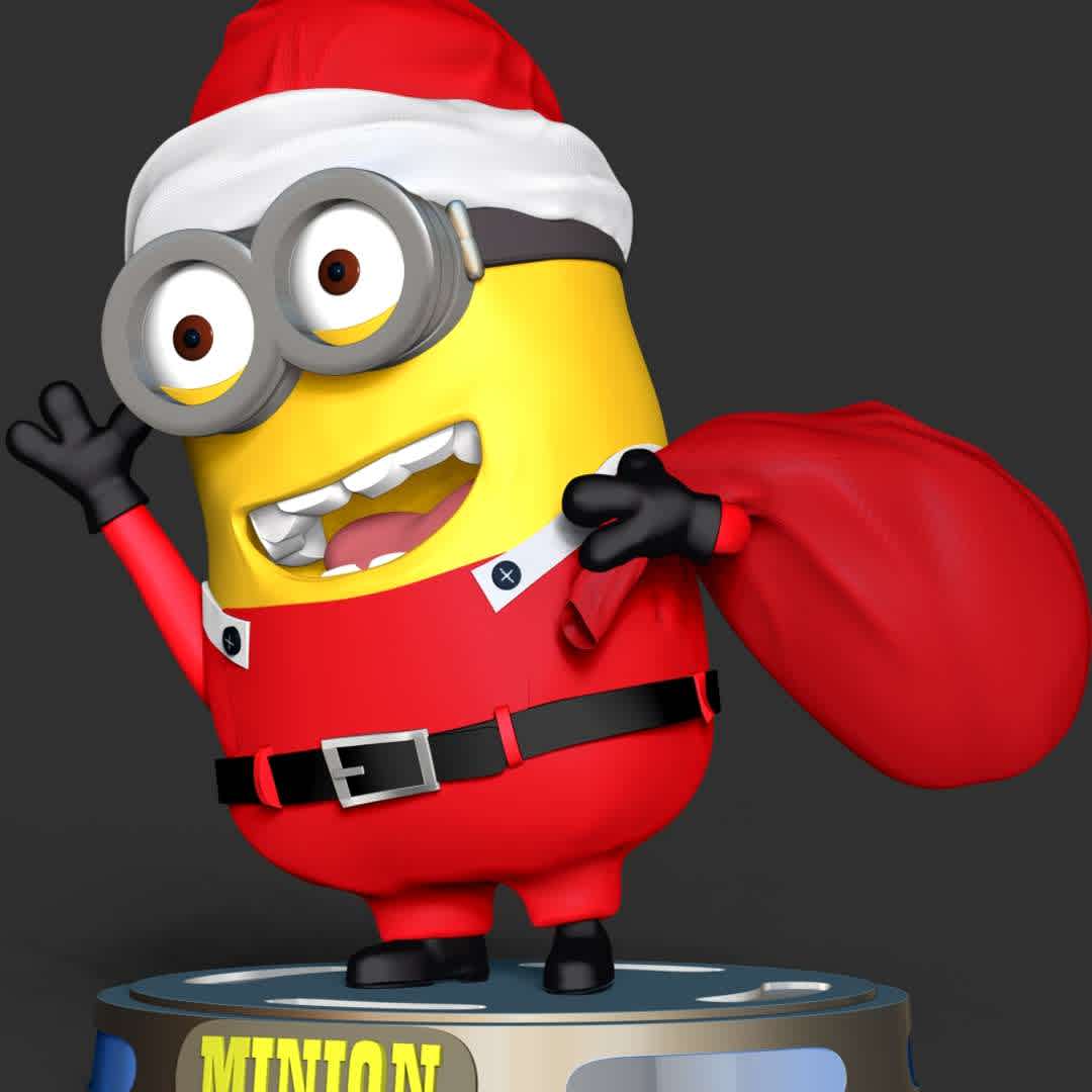 Santa Dave Minion - Dave is one of the Minions. Dave is a two-eyed and medium-sized minion with nice combed hair.

These information of this model:
- The model ready for 3D printing.
- The model current size is 20cm height, but you are free to scale it.
- Files format: STL, OBJ (included 02 separated files is ready for 3D printing). 
 - Also includes Zbrush original file (ZTL) for you to customize as you like.

Hope you like it.
If you have any questions please don't hesitate to contact me. I will respond you ASAP. - Los mejores archivos para impresión 3D del mundo. Modelos Stl divididos en partes para facilitar la impresión 3D. Todo tipo de personajes, decoración, cosplay, prótesis, piezas. Calidad en impresión 3D. Modelos 3D asequibles. Bajo costo. Compras colectivas de archivos 3D.