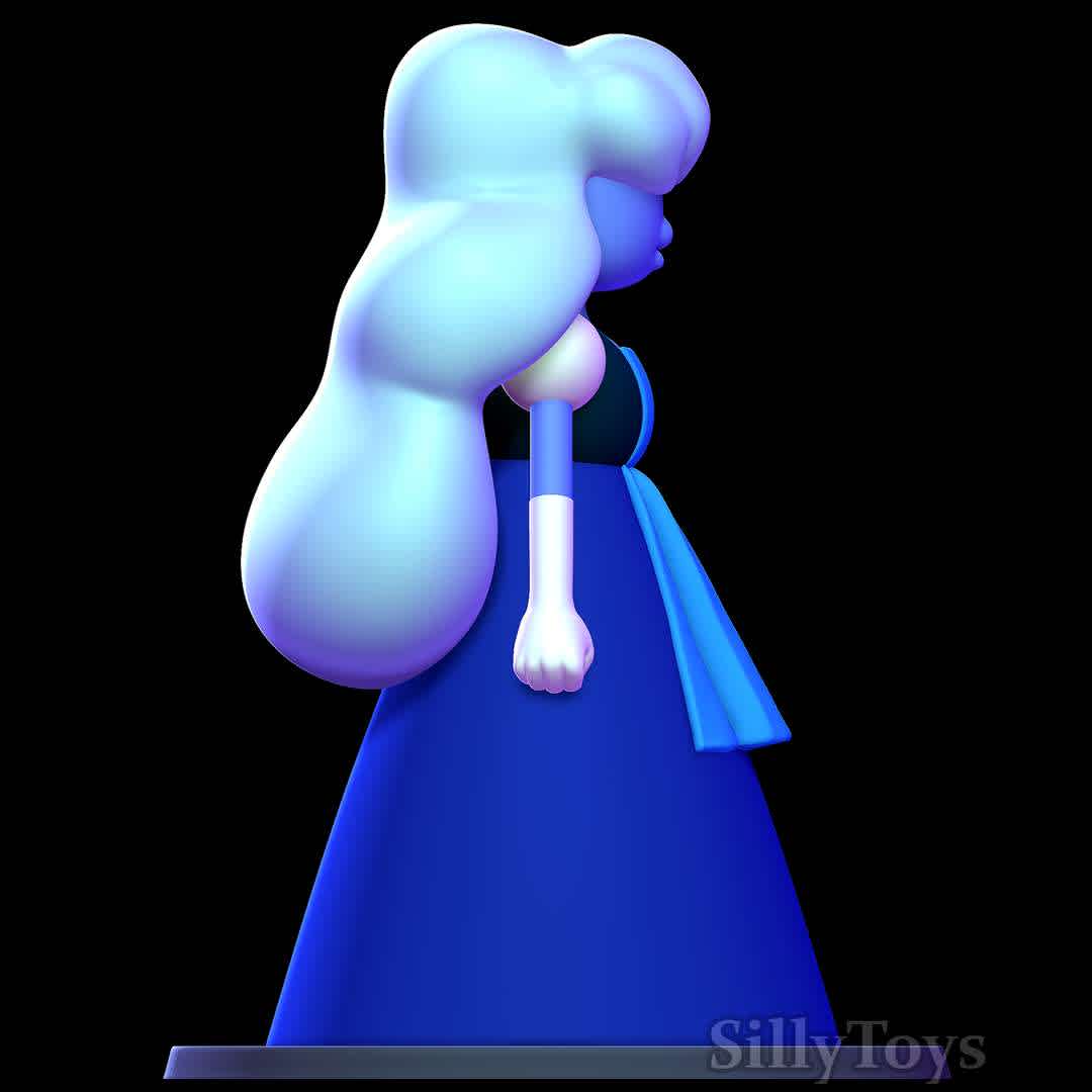 Sapphire - Steven Universe - Sapphire is a stoic and perceptive Gem with the power of future vision. She's a vital member of the Crystal Gems, embodying wisdom and foresight. - Os melhores arquivos para impressão 3D do mundo. Modelos stl divididos em partes para facilitar a impressão 3D. Todos os tipos de personagens, decoração, cosplay, próteses, peças. Qualidade na impressão 3D. Modelos 3D com preço acessível. Baixo custo. Compras coletivas de arquivos 3D.