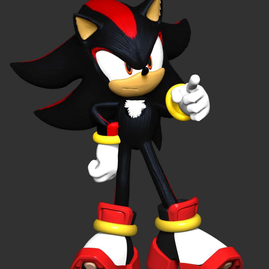 Shadow the hedgehog - These information of model:

**- The height of current model is 20 cm and you can free to scale it.**

**- Format files: STL, OBJ to supporting 3D printing.**

Please don't hesitate to contact me if you have any issues question. - The best files for 3D printing in the world. Stl models divided into parts to facilitate 3D printing. All kinds of characters, decoration, cosplay, prosthetics, pieces. Quality in 3D printing. Affordable 3D models. Low cost. Collective purchases of 3D files.