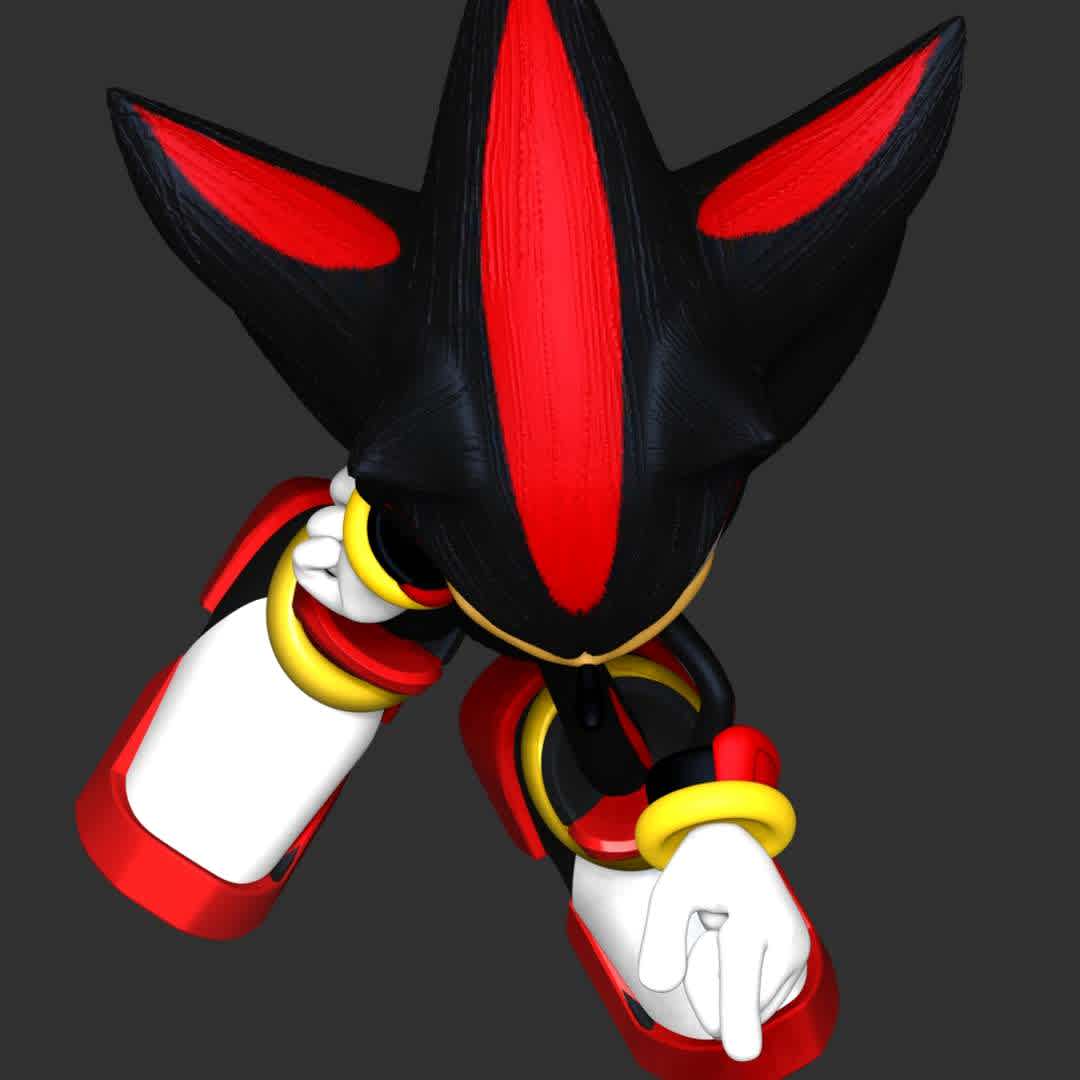 Shadow the hedgehog - These information of model:

**- The height of current model is 20 cm and you can free to scale it.**

**- Format files: STL, OBJ to supporting 3D printing.**

Please don't hesitate to contact me if you have any issues question. - The best files for 3D printing in the world. Stl models divided into parts to facilitate 3D printing. All kinds of characters, decoration, cosplay, prosthetics, pieces. Quality in 3D printing. Affordable 3D models. Low cost. Collective purchases of 3D files.