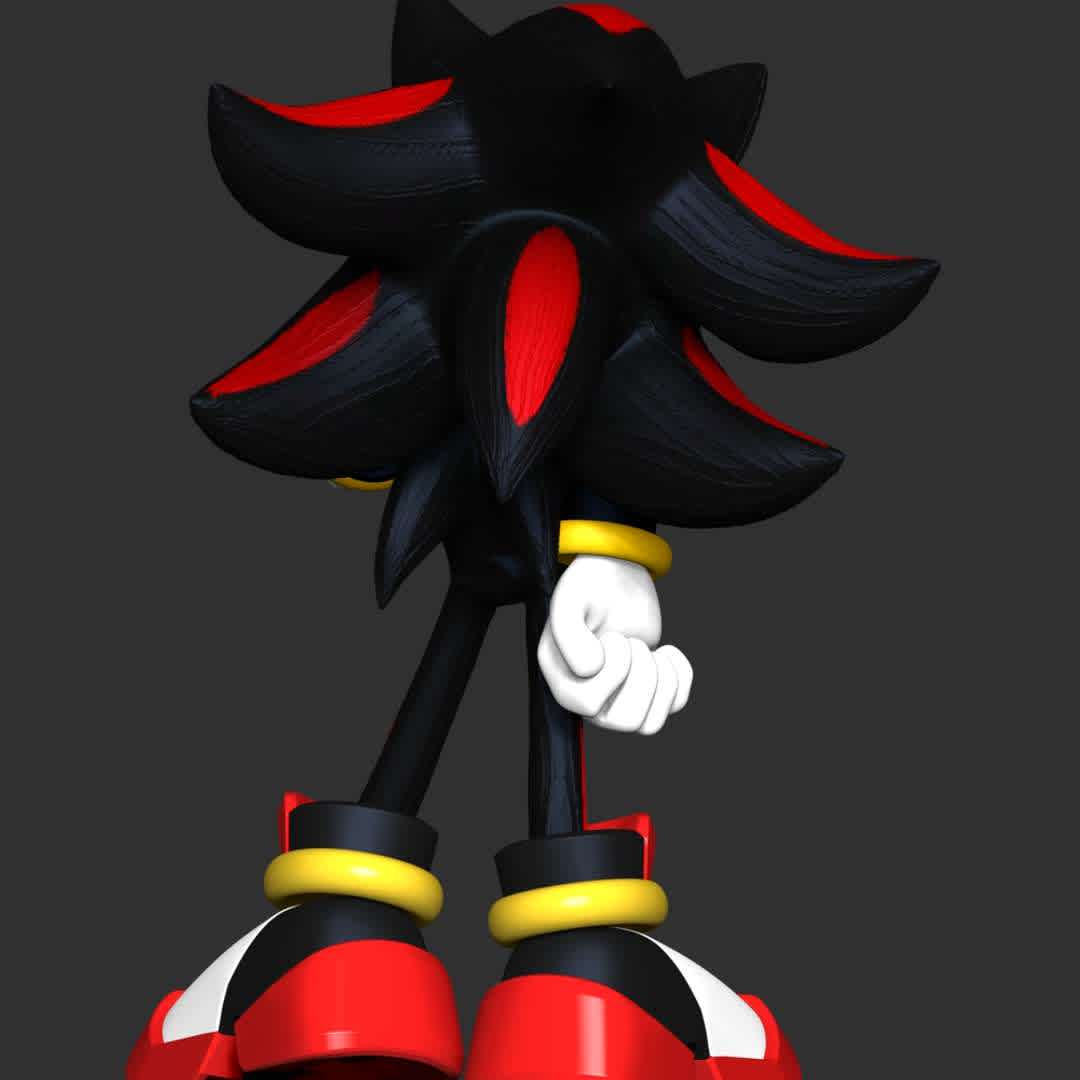 Shadow the hedgehog - These information of model:

**- The height of current model is 20 cm and you can free to scale it.**

**- Format files: STL, OBJ to supporting 3D printing.**

Please don't hesitate to contact me if you have any issues question. - The best files for 3D printing in the world. Stl models divided into parts to facilitate 3D printing. All kinds of characters, decoration, cosplay, prosthetics, pieces. Quality in 3D printing. Affordable 3D models. Low cost. Collective purchases of 3D files.